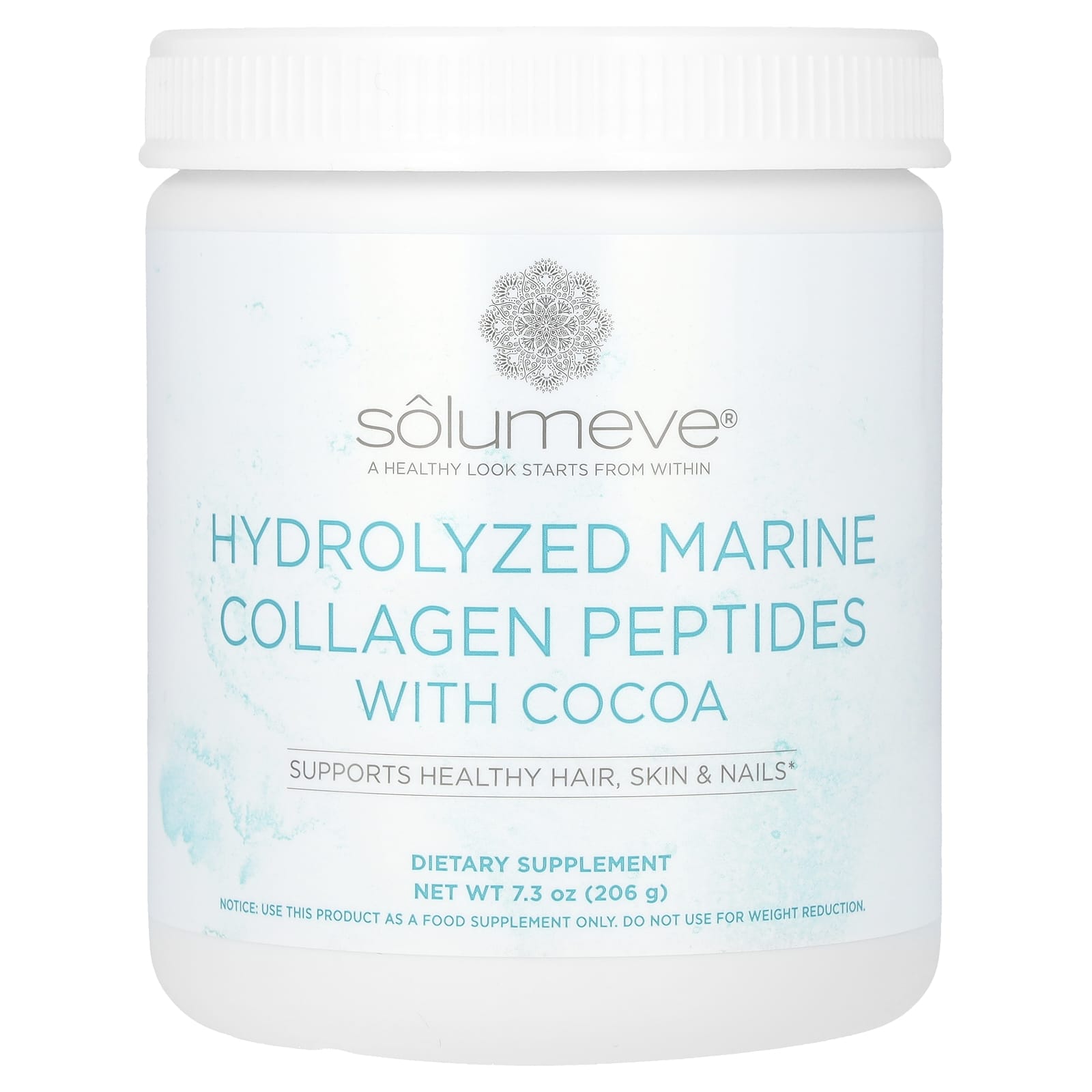 Solumeve, Hydrolyzed Marine Collagen Peptides with Cocoa, 7.3 oz (206 g)