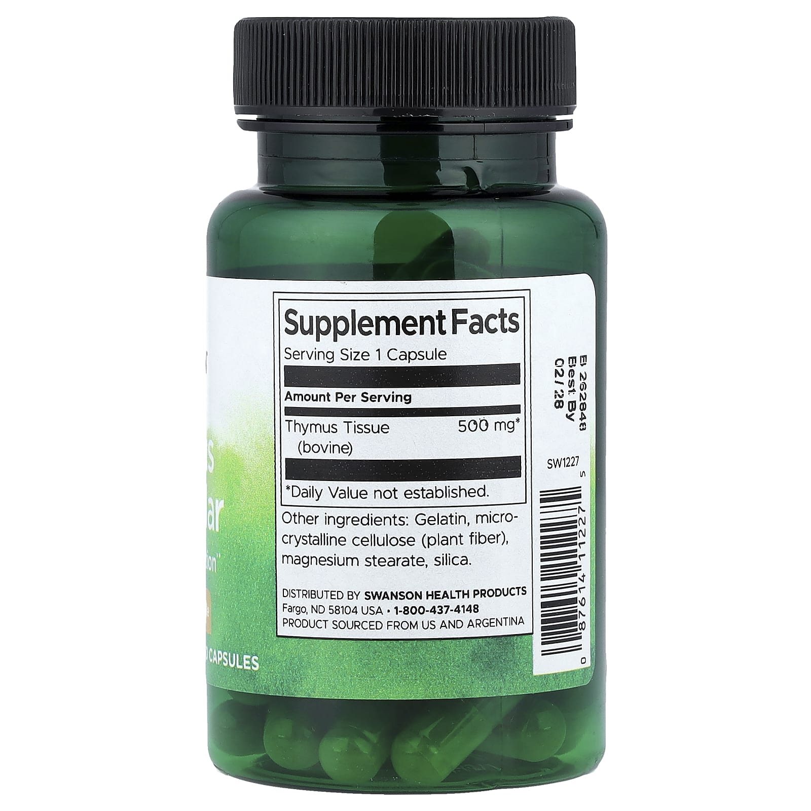 Swanson, Thymus Glandular, 500 mg, 60 Capsules