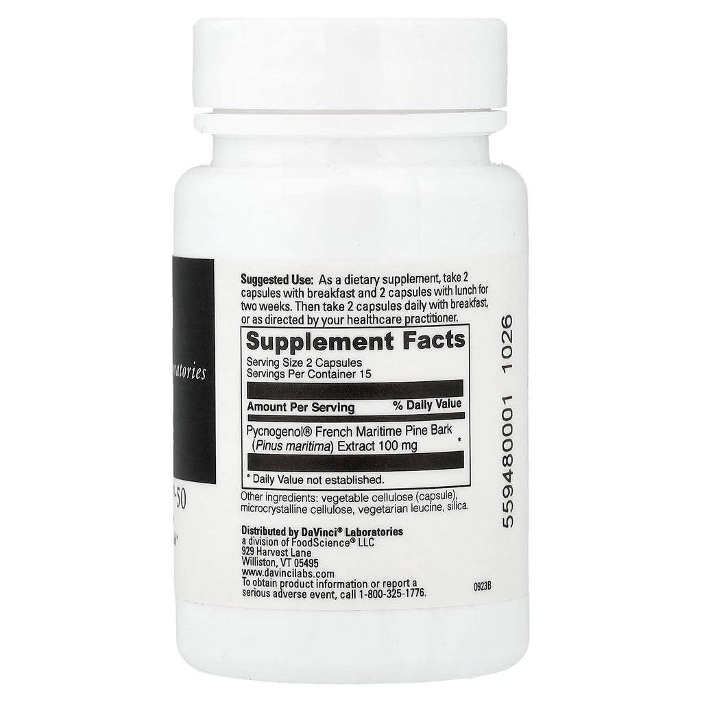 DaVinci Laboratories, Pycnogenol®-50, 50 mg , 30 Capsules