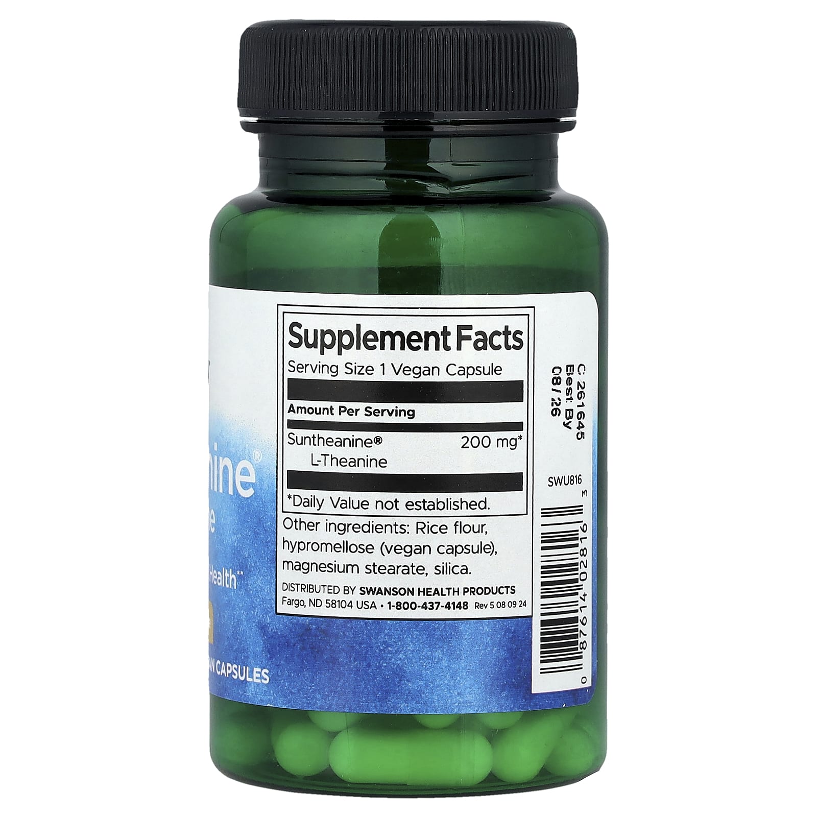 Swanson, Suntheanine® L-Theanine, 200 mg, 60 Vegan Capsules
