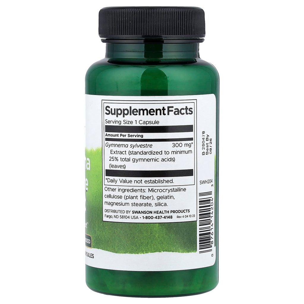 Swanson, Gymnema Sylvestre Extract, Standardized, 300 mg, 90 Capsules