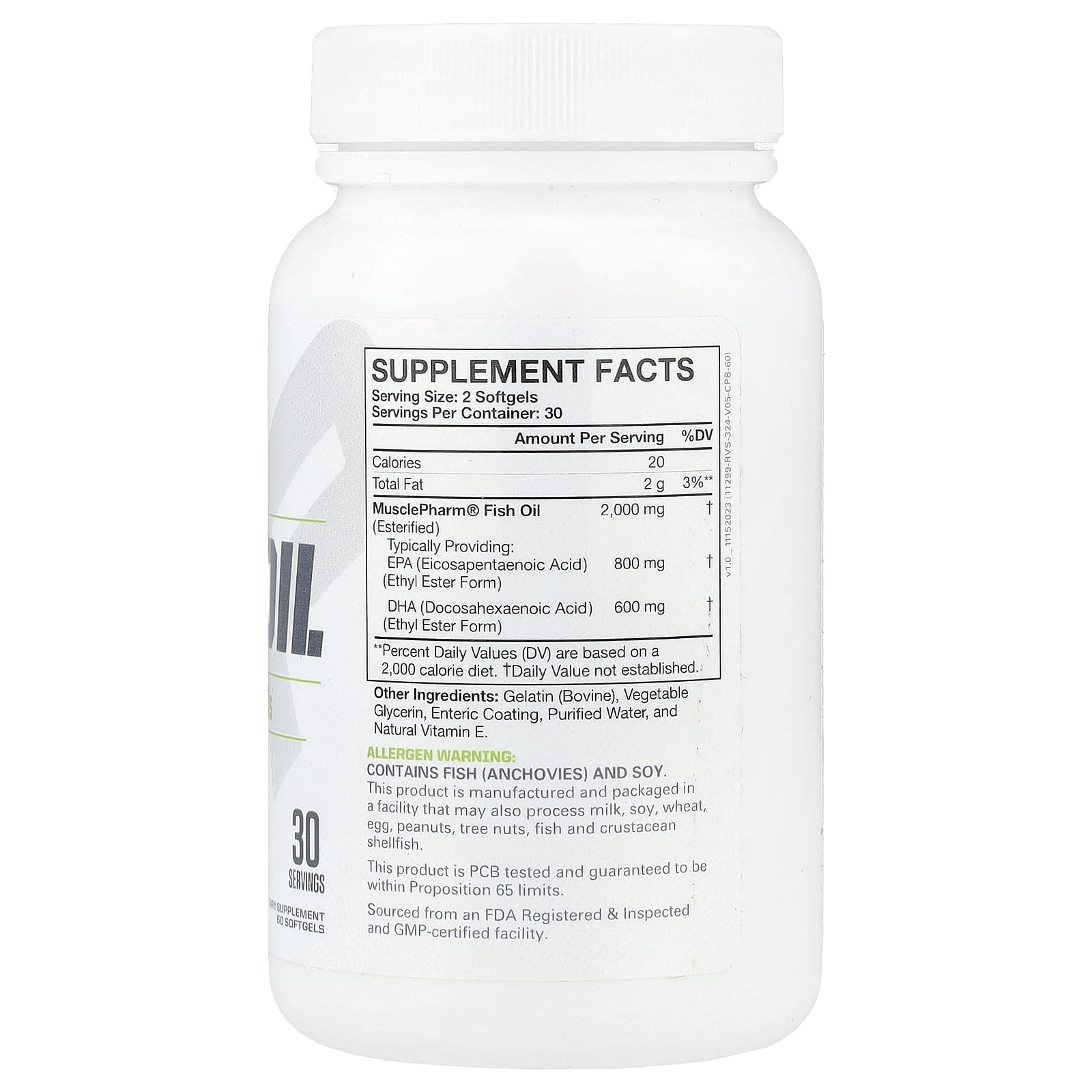 MusclePharm, Essentials®, Fish Oil, 60 Softgels (1,000 mg per Softgel)