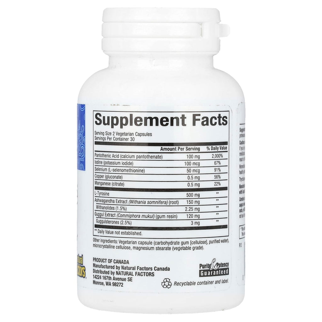 Natural Factors, WomenSense, ThyroSense, Thyroid Formula, 60 Vegetarians Capsules