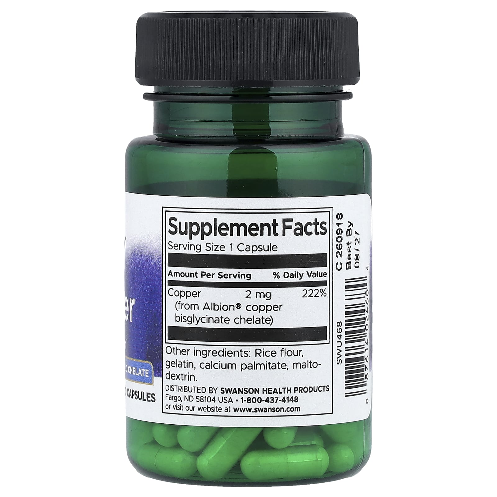 Swanson, Albion® Copper, 2 mg, 60 Capsules