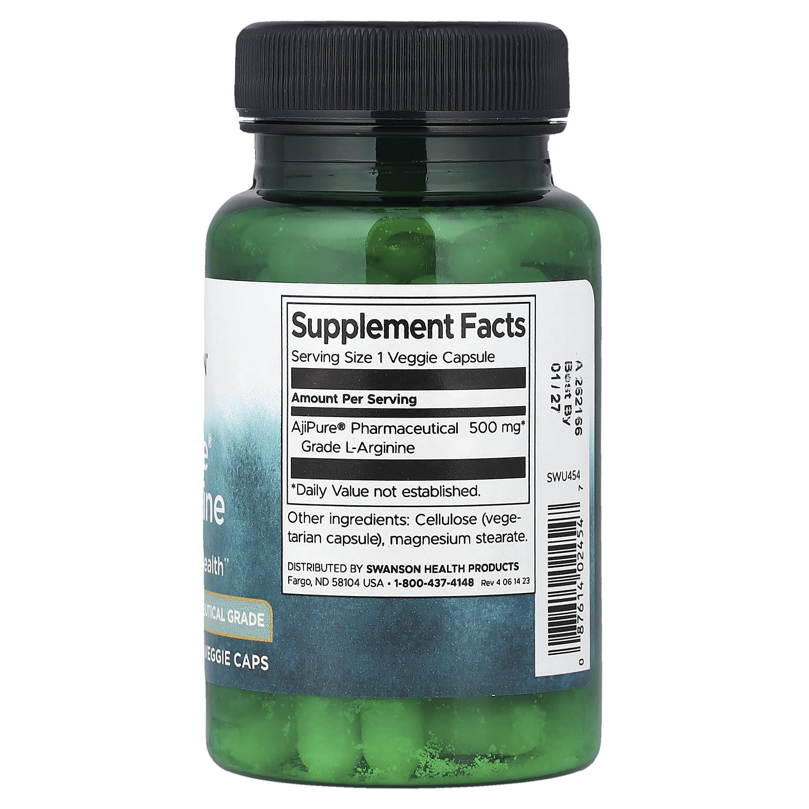 Swanson, AjiPure® L-Arginine, 500 mg, 60 Veggie Caps