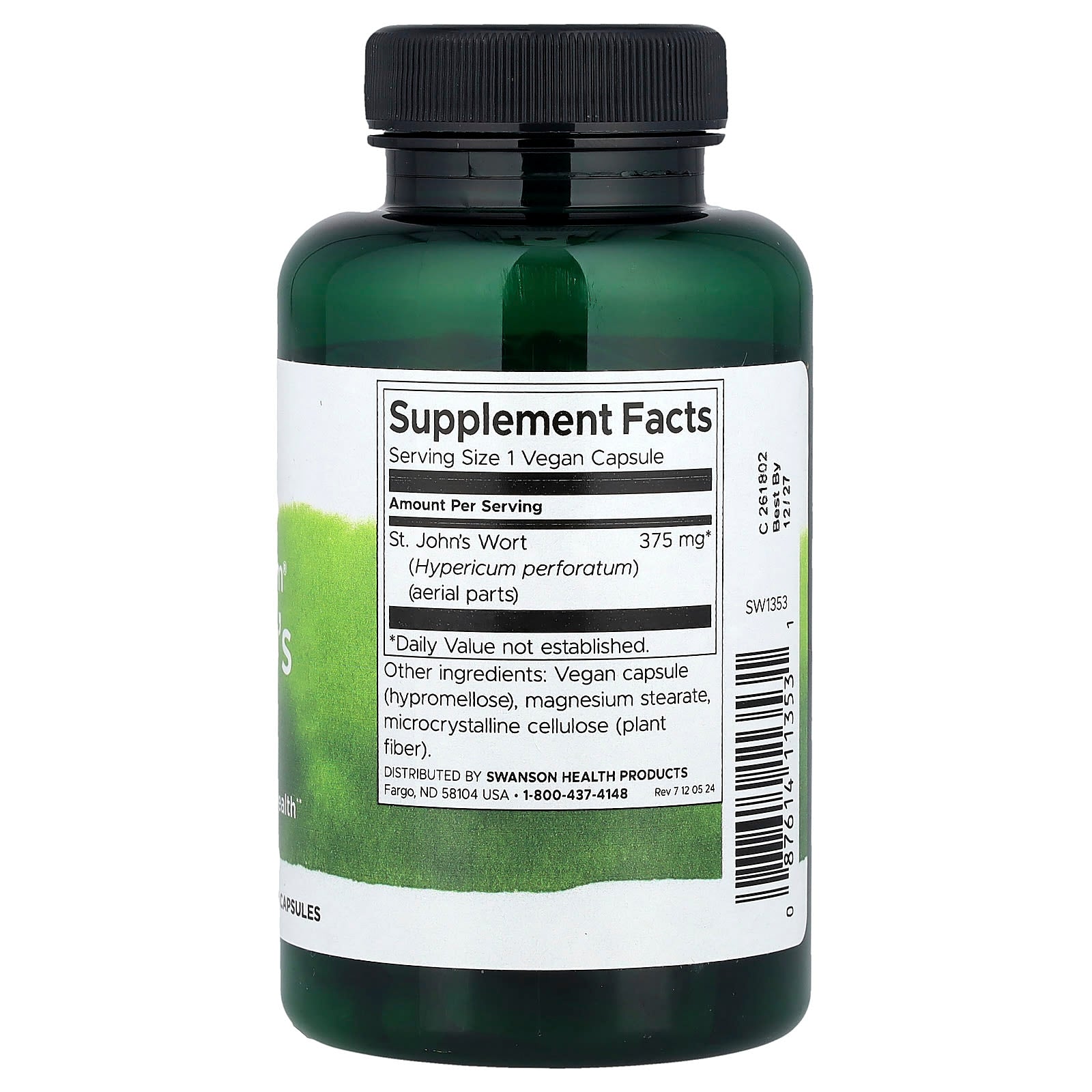 Swanson, Full Spectrum® St. John's Wort, 375 mg, 120 Vegan Capsules