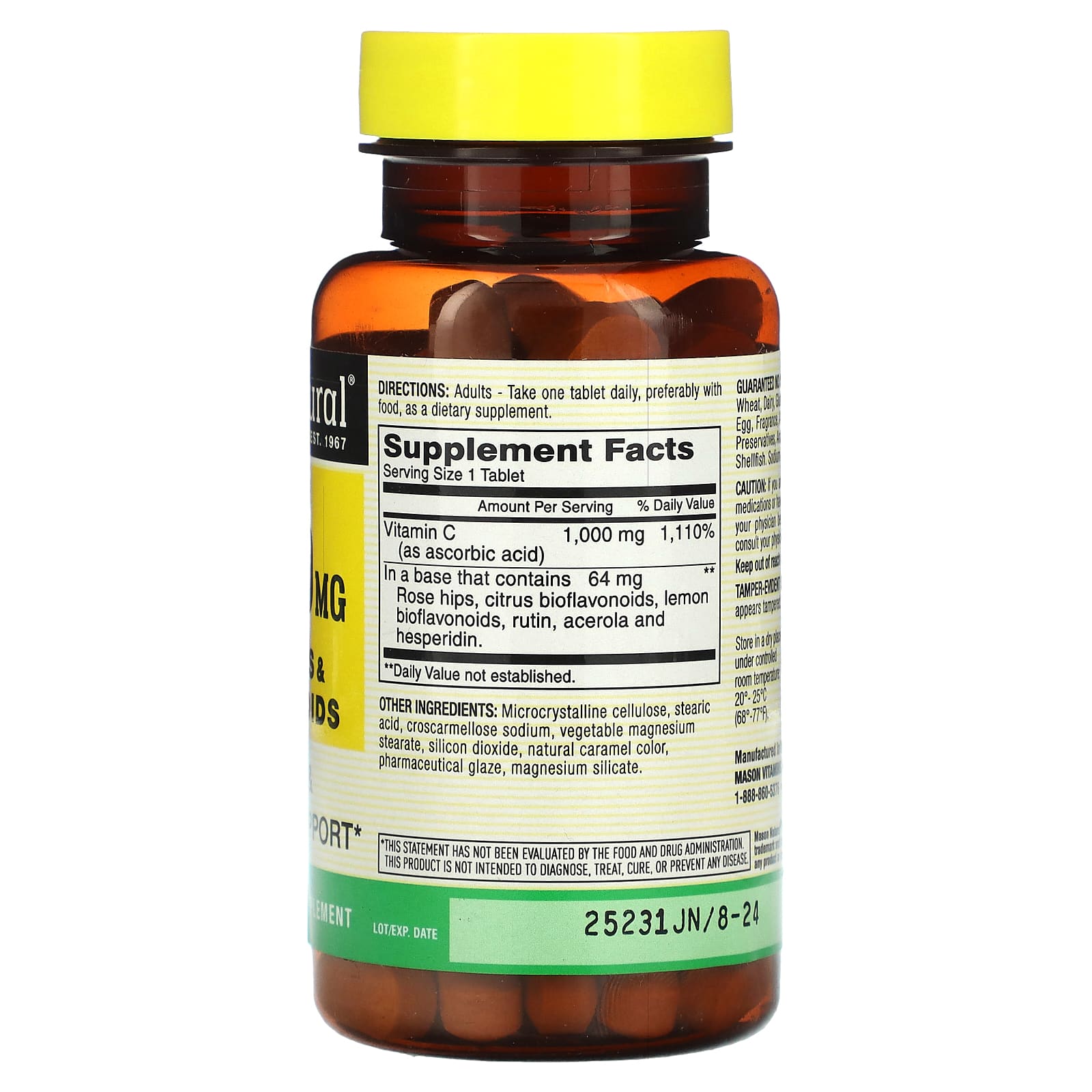 Mason Natural, Vitamin C with Rose Hips & Bioflavonoids, 90 Tablets