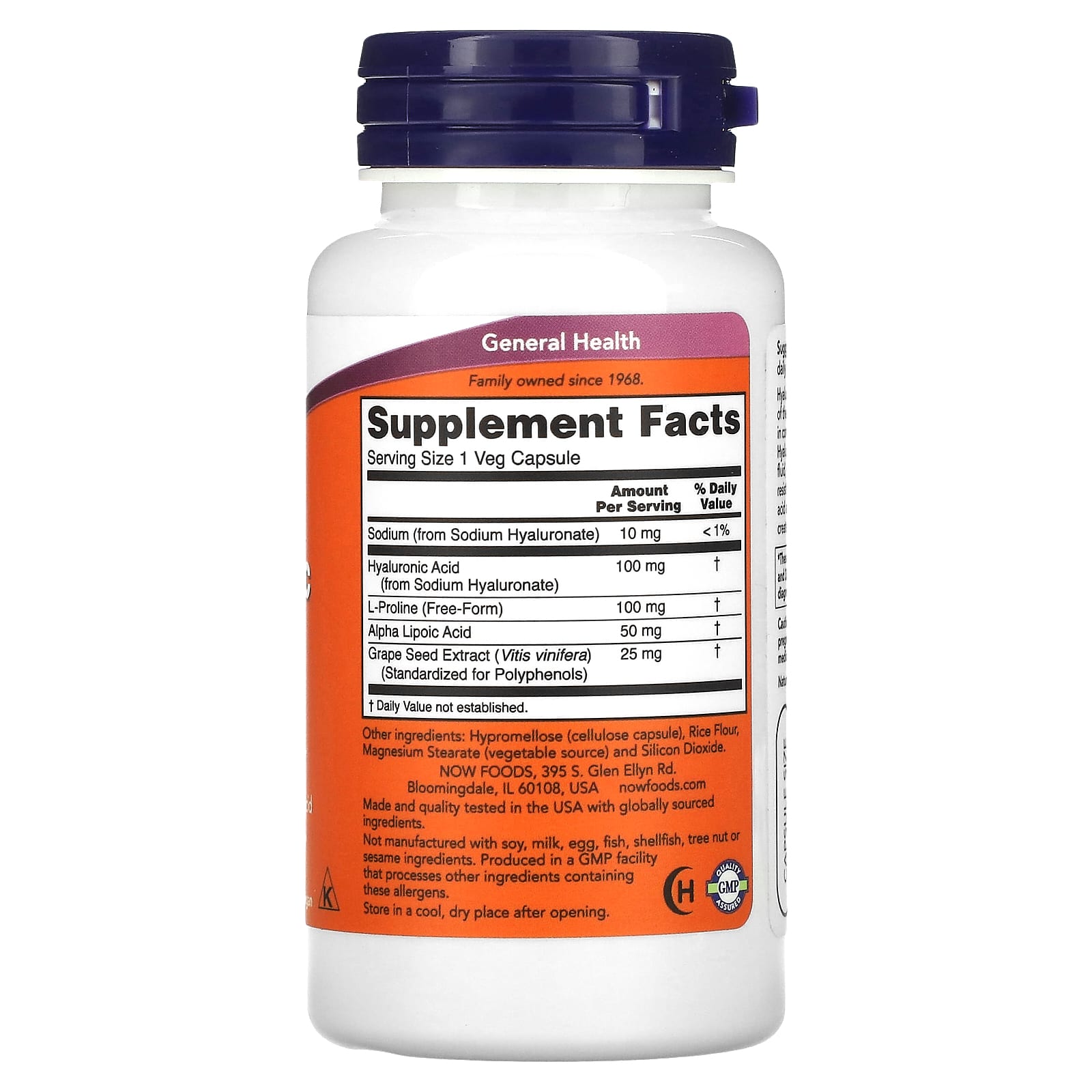 NOW Foods, Hyaluronic Acid, 100 mg, 60 Veg Capsules