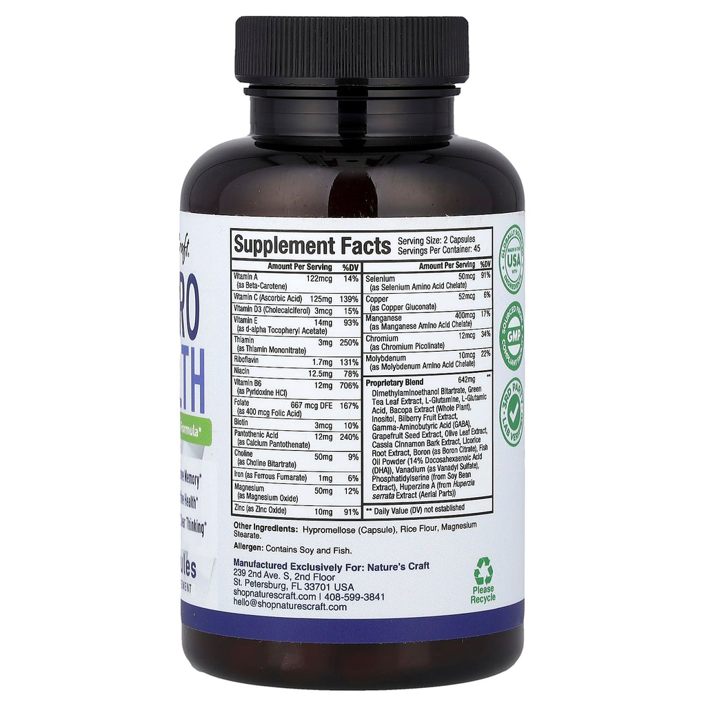 Nature's Craft, Neuro Health, 90 Capsules