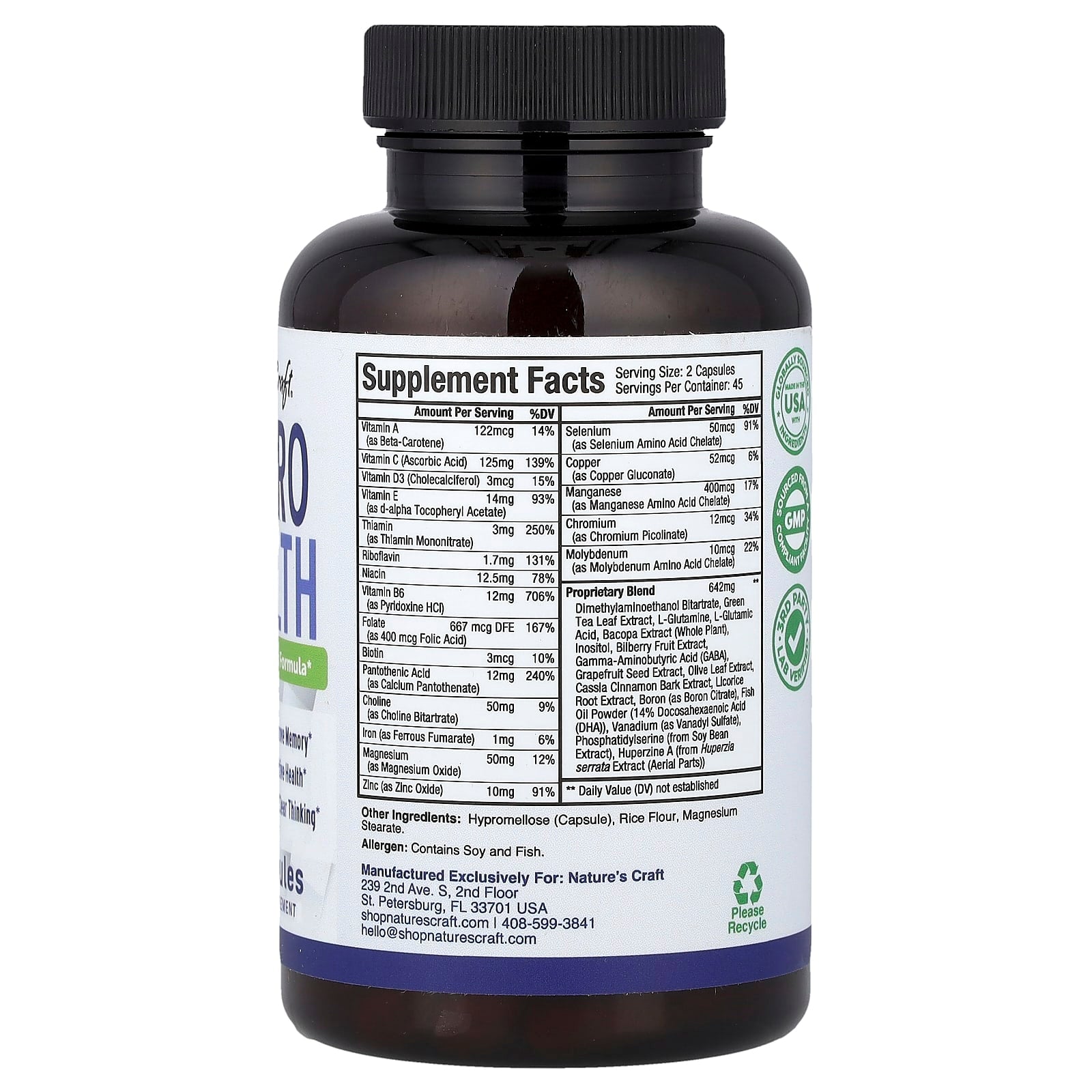 Nature's Craft, Neuro Health, 90 Capsules