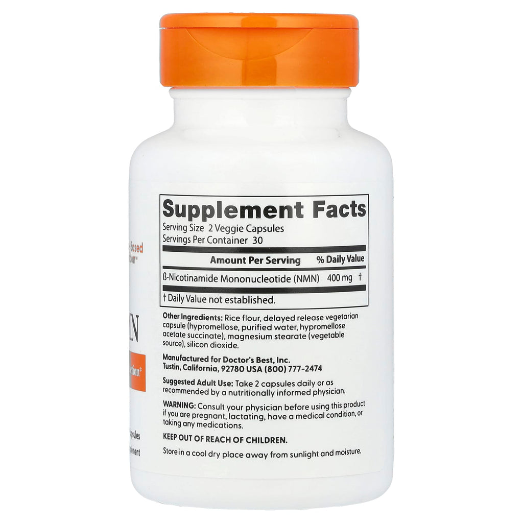 Doctor's Best, NMN, 60 Delayed Release Capsules (200 mg per Capsule)