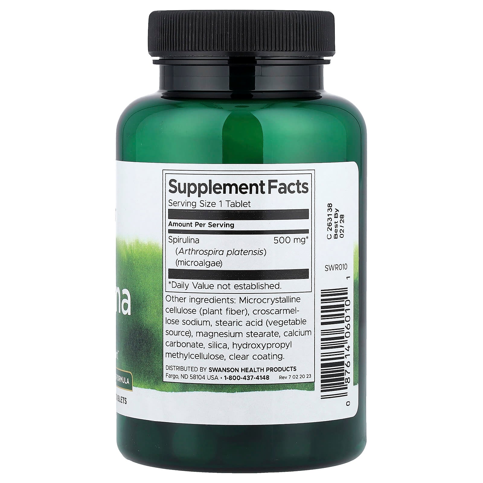 Swanson, Spirulina, 500 mg, 180 Tablets
