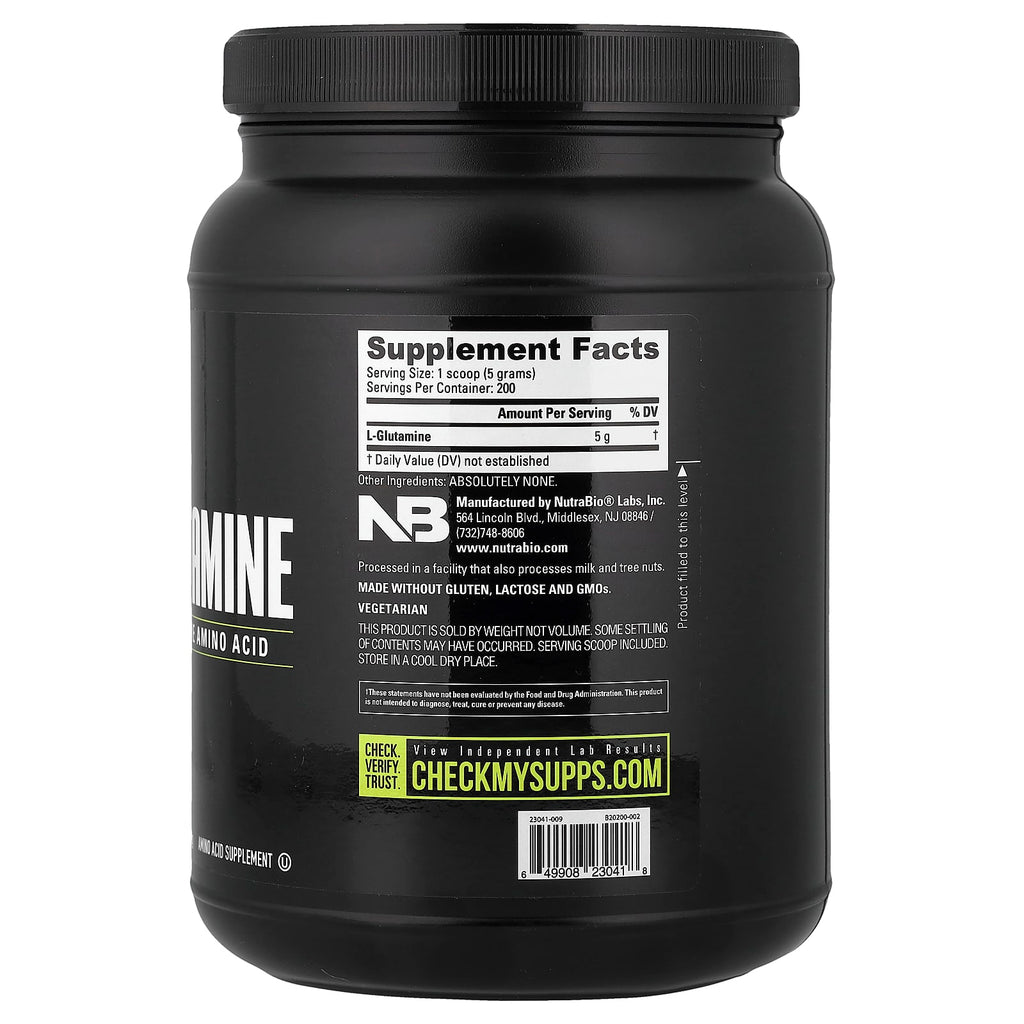 NutraBio, Glutamine, Pure Grade Amino Acid, 2.2 lbs (1,000 g)