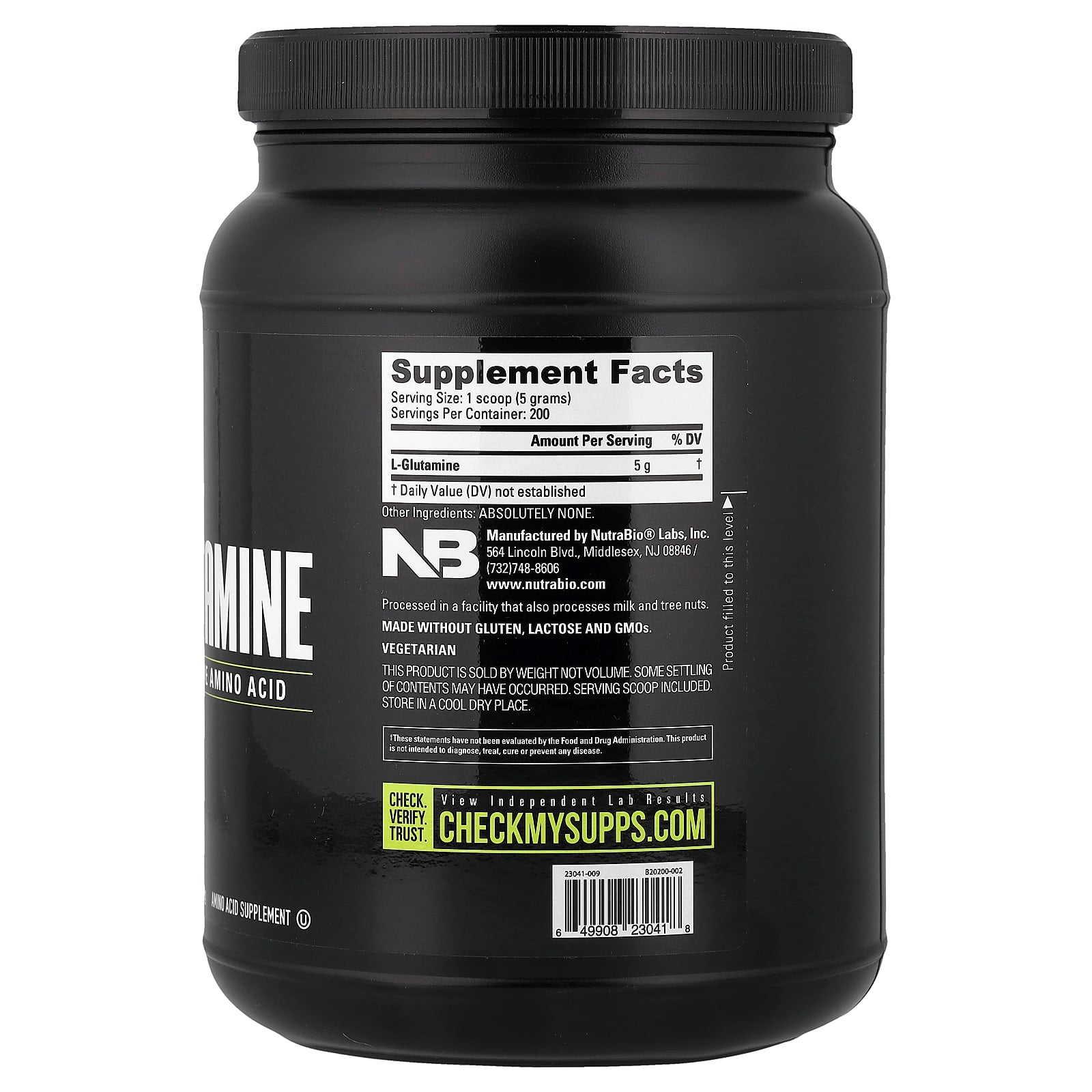 NutraBio, Glutamine, Pure Grade Amino Acid, 2.2 lbs (1,000 g)