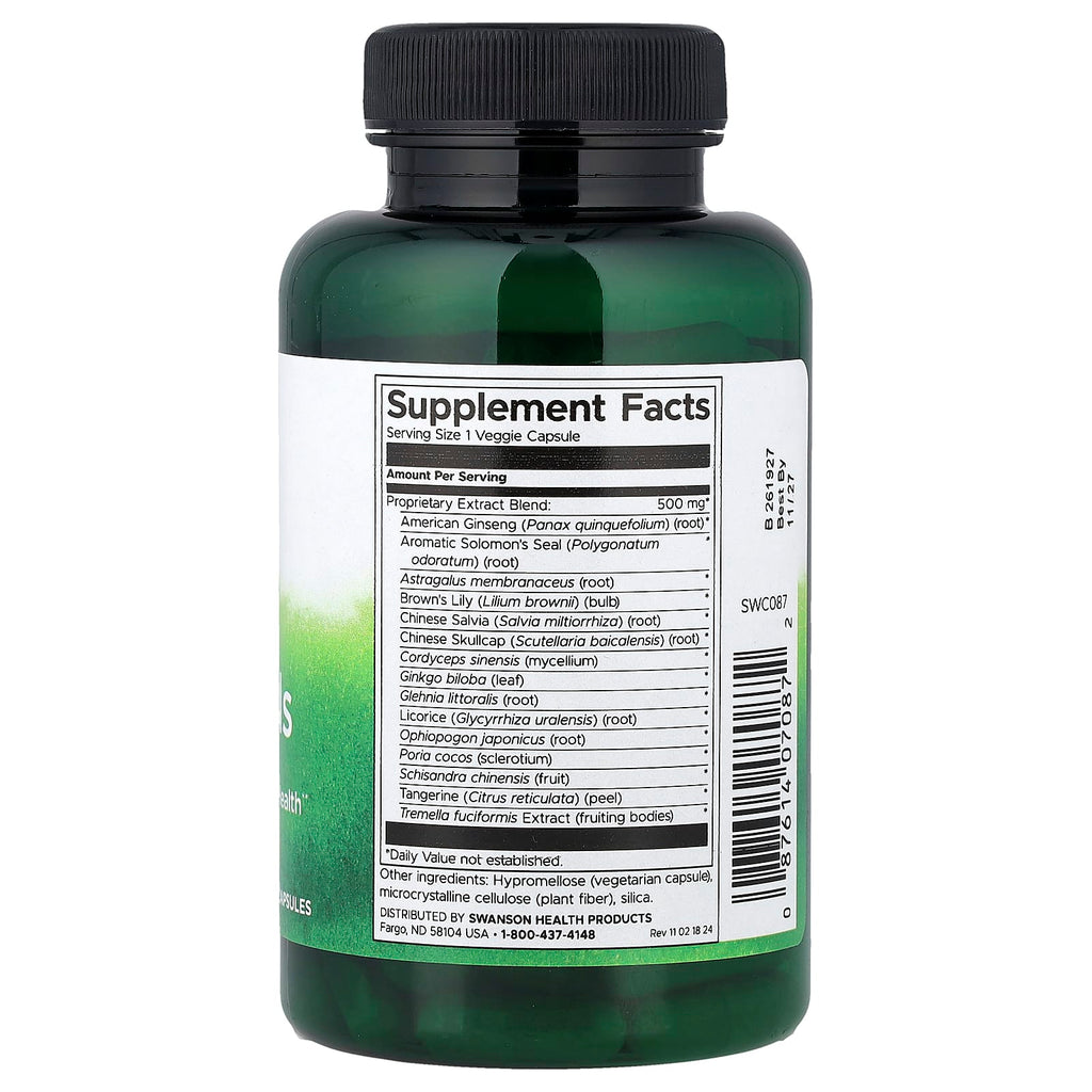 Swanson, Lung Essentials, 500 mg, 120 Veggie Capsules