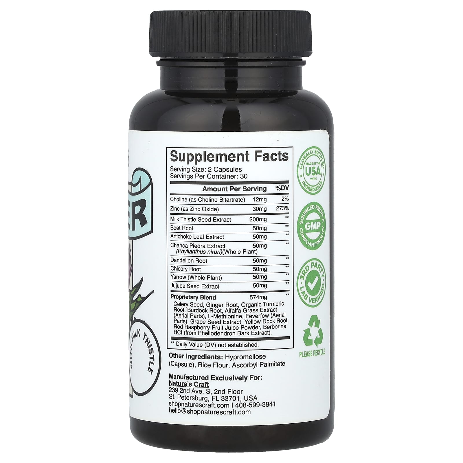 Nature's Craft, Liver Support, 60 Capsules