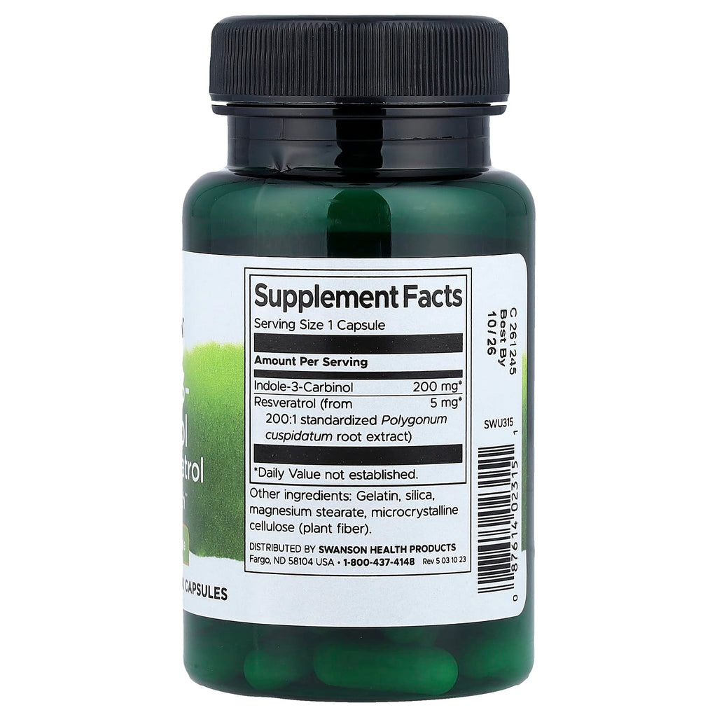 Swanson, Indole-3-Carbinol with Resveratrol, 60 Capsules