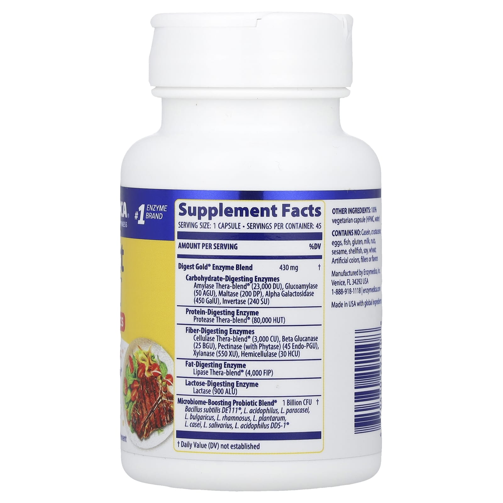 Enzymedica, Digest Gold® + Probiotics, 45 Capsules