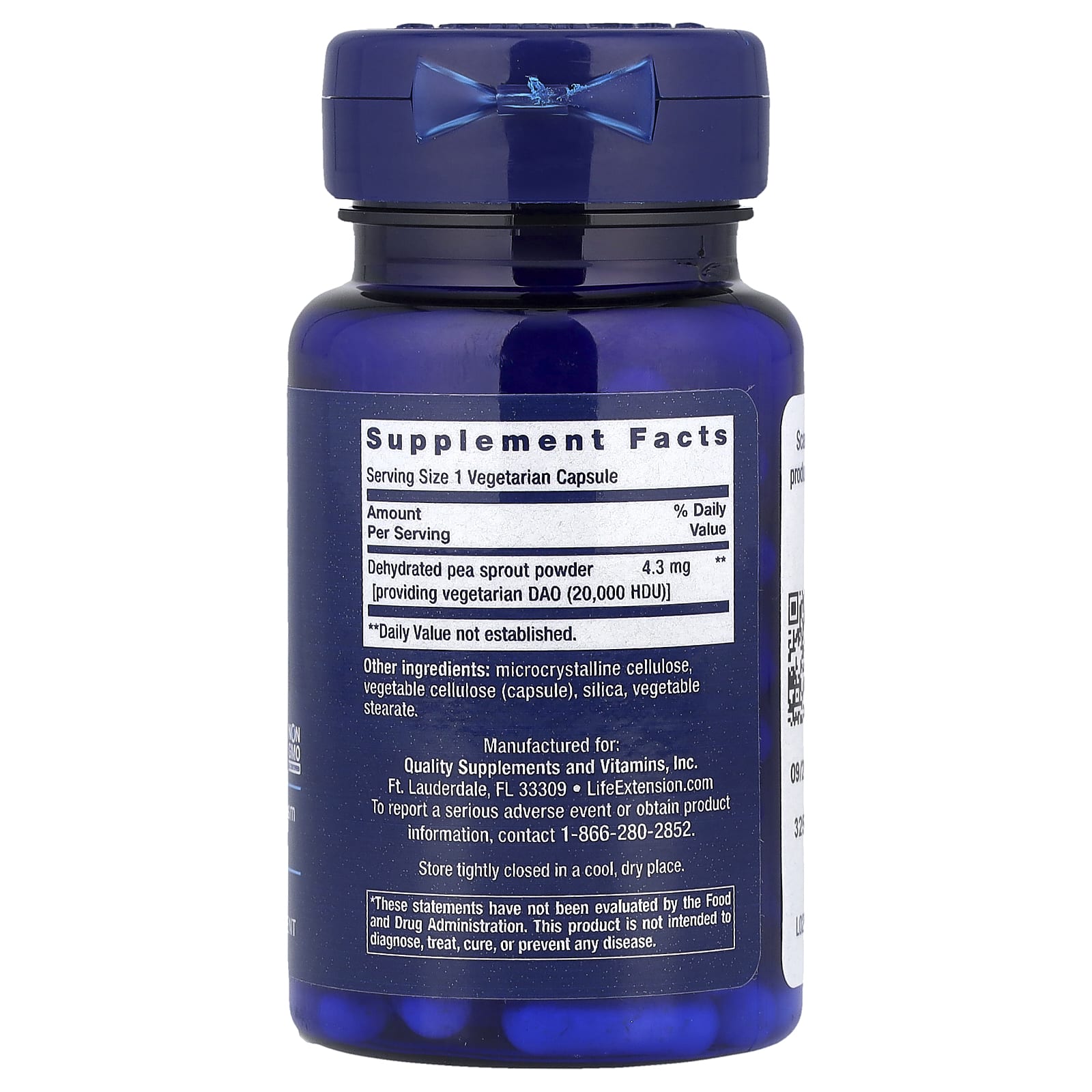 Life Extension, Food Sensitivity Relief with Diamine Oxidase (DAO), 60 Vegetarian Capsules (4.3 mg per Capsule)