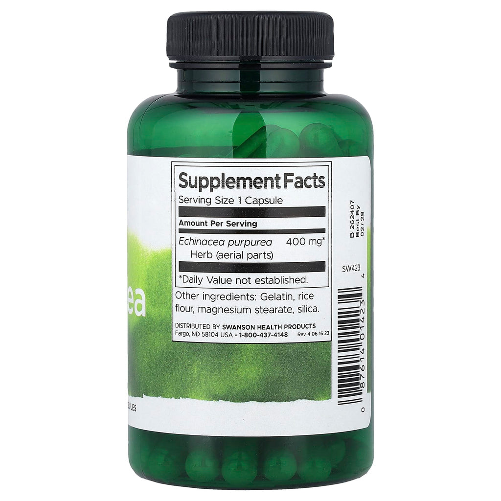 Swanson, Echinacea, 400 mg, 100 Capsules