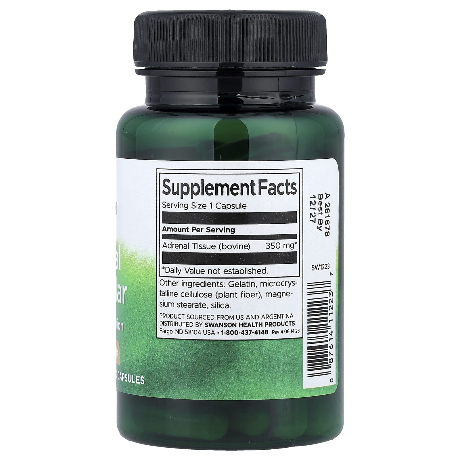 Swanson, Adrenal Glandular, 350 mg, 60 Capsules