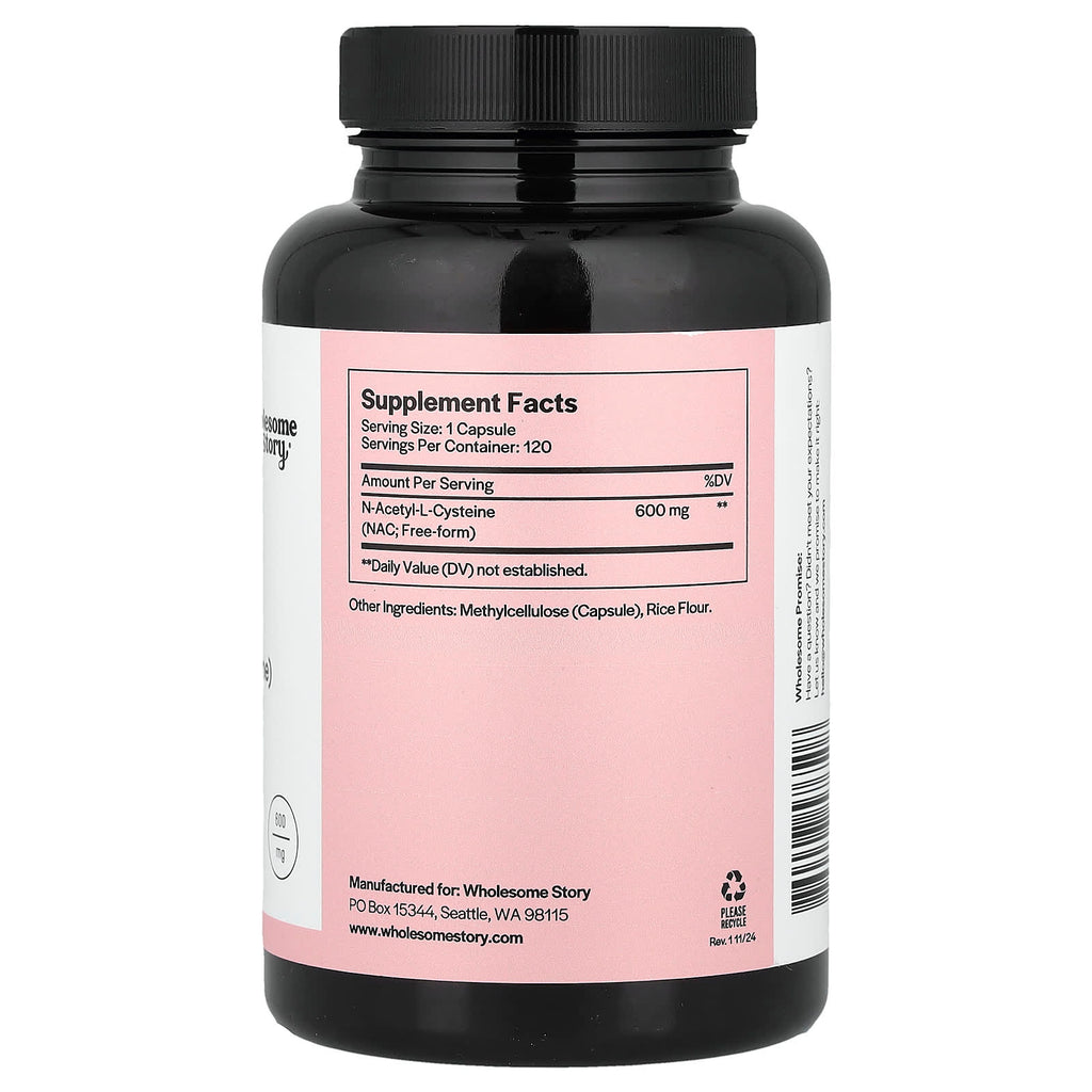 Wholesome Story, NAC, 120 Vegetarian Capsules (600 mg per Capsule)