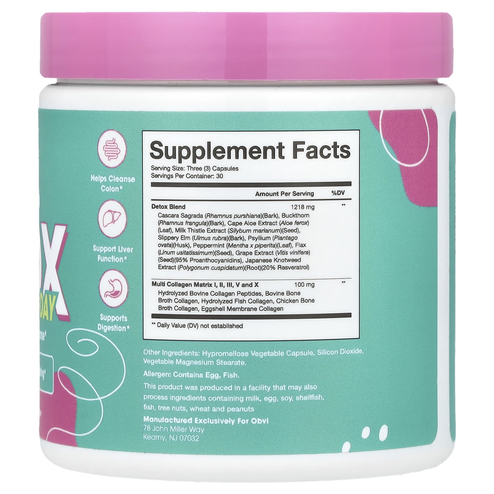 Obvi, Collagen Detox, 90 Capsules