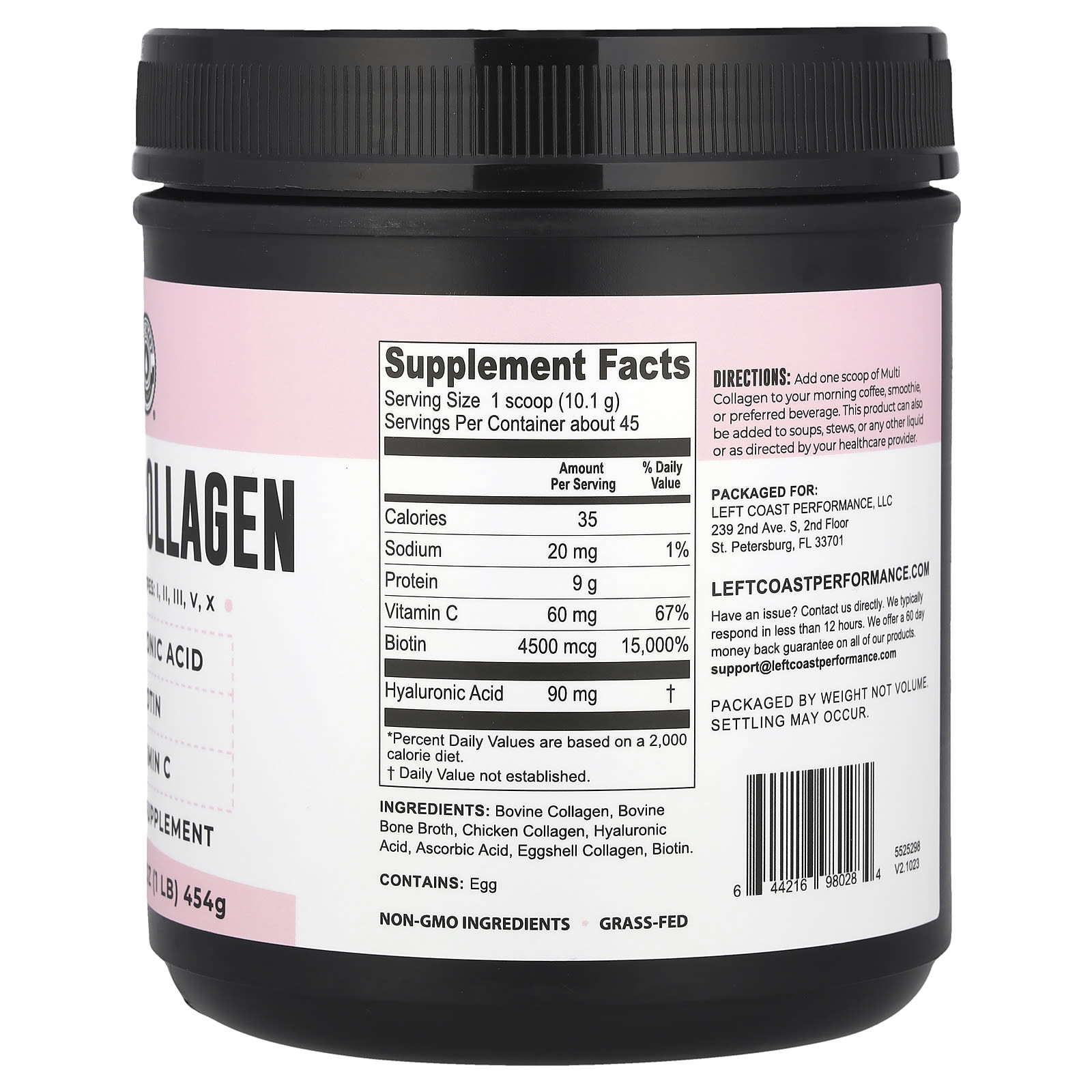 Left Coast Performance, Multi Collagen, 16 oz (454 g)