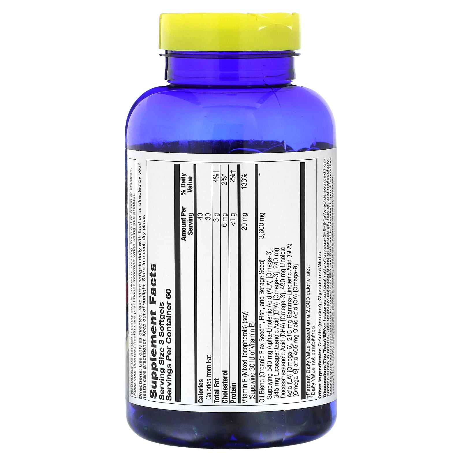Nature's Life, The Total EFA, Omega 3-6-9, 1,200 mg, 180 Softgels