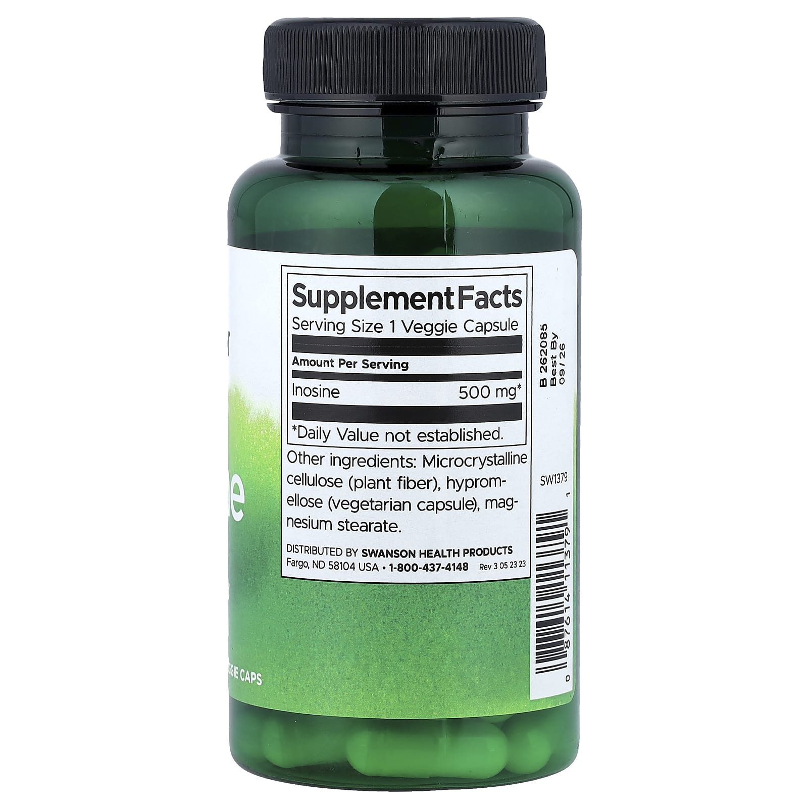 Swanson, Inosine, 60 Veggie Caps (500 mg Per cap)
