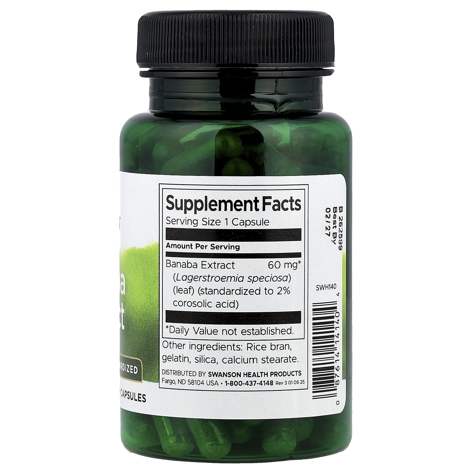 Swanson, Banaba Extract, 90 Capsules (60 mg per Capsule)