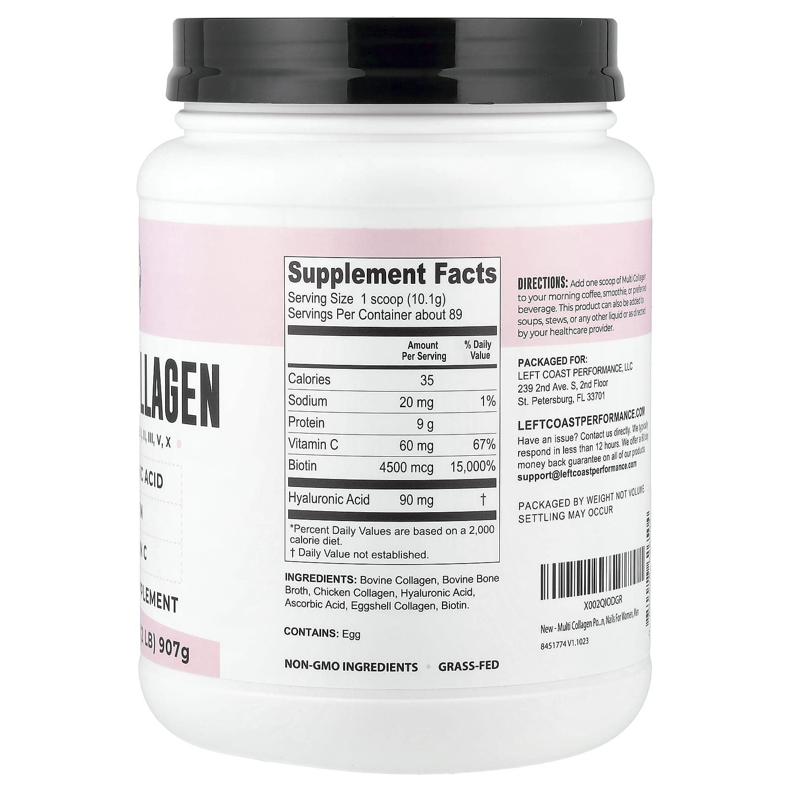 Left Coast Performance, Multi Collagen, 32 oz (907 g)