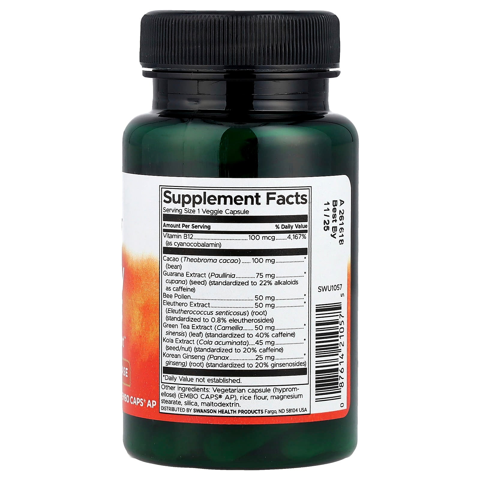 Swanson, Energy Boost, 60 Veggie EMBO Caps® AP