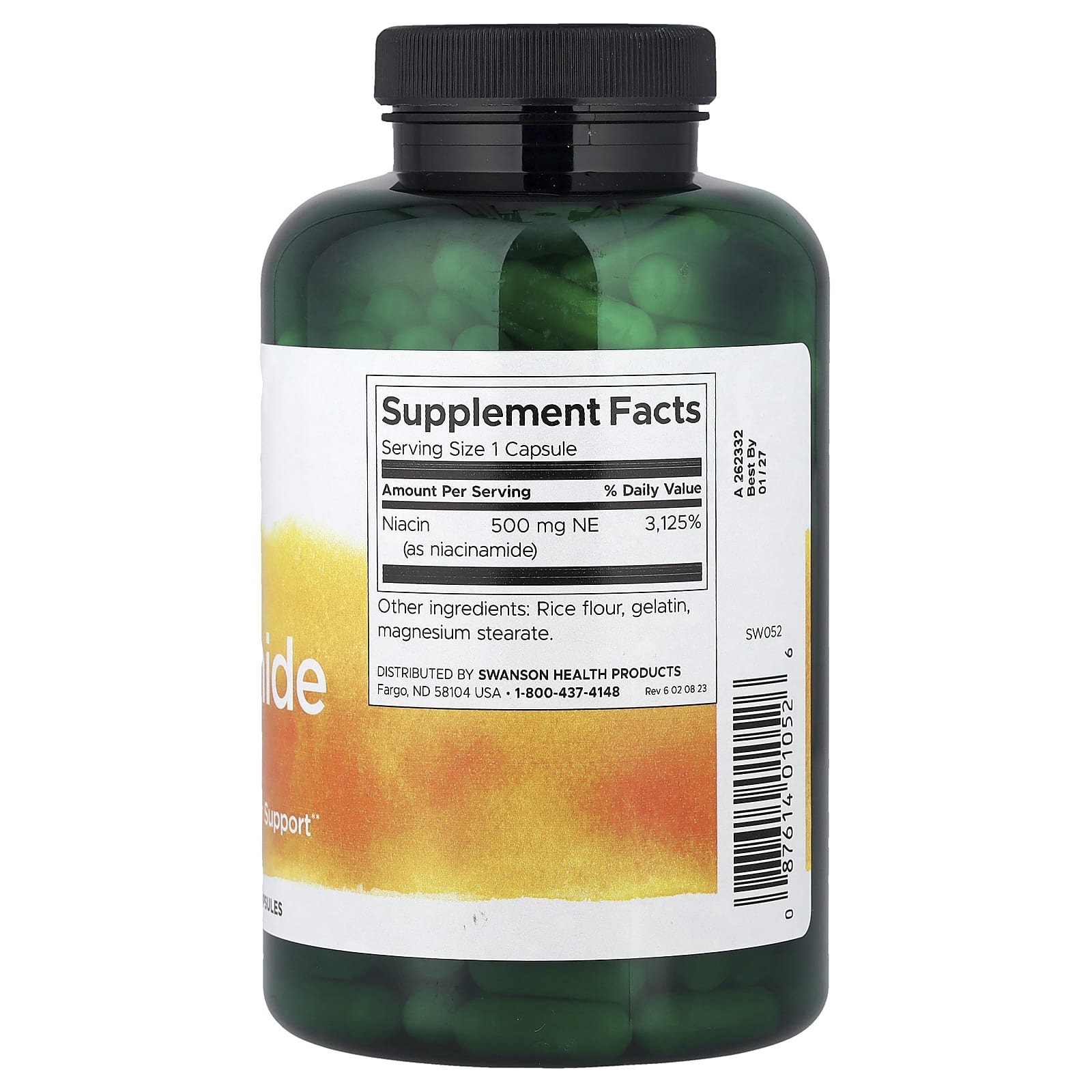 Swanson, Niacinamide, 500 mg, 250 Capsules