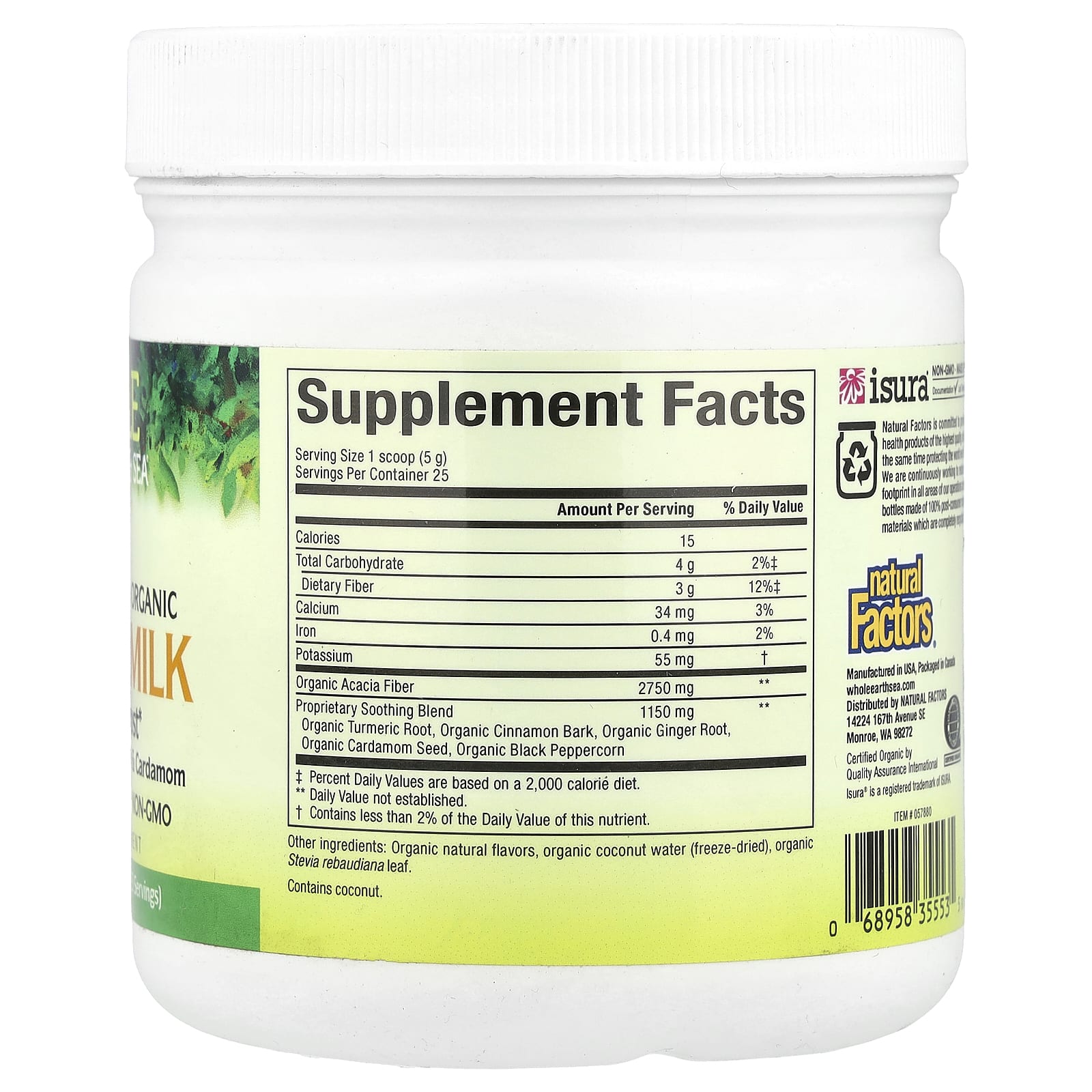 Natural Factors, Whole Earth & Sea®, Golden Milk Soothing Boost, 4.4 oz (124.7 g)