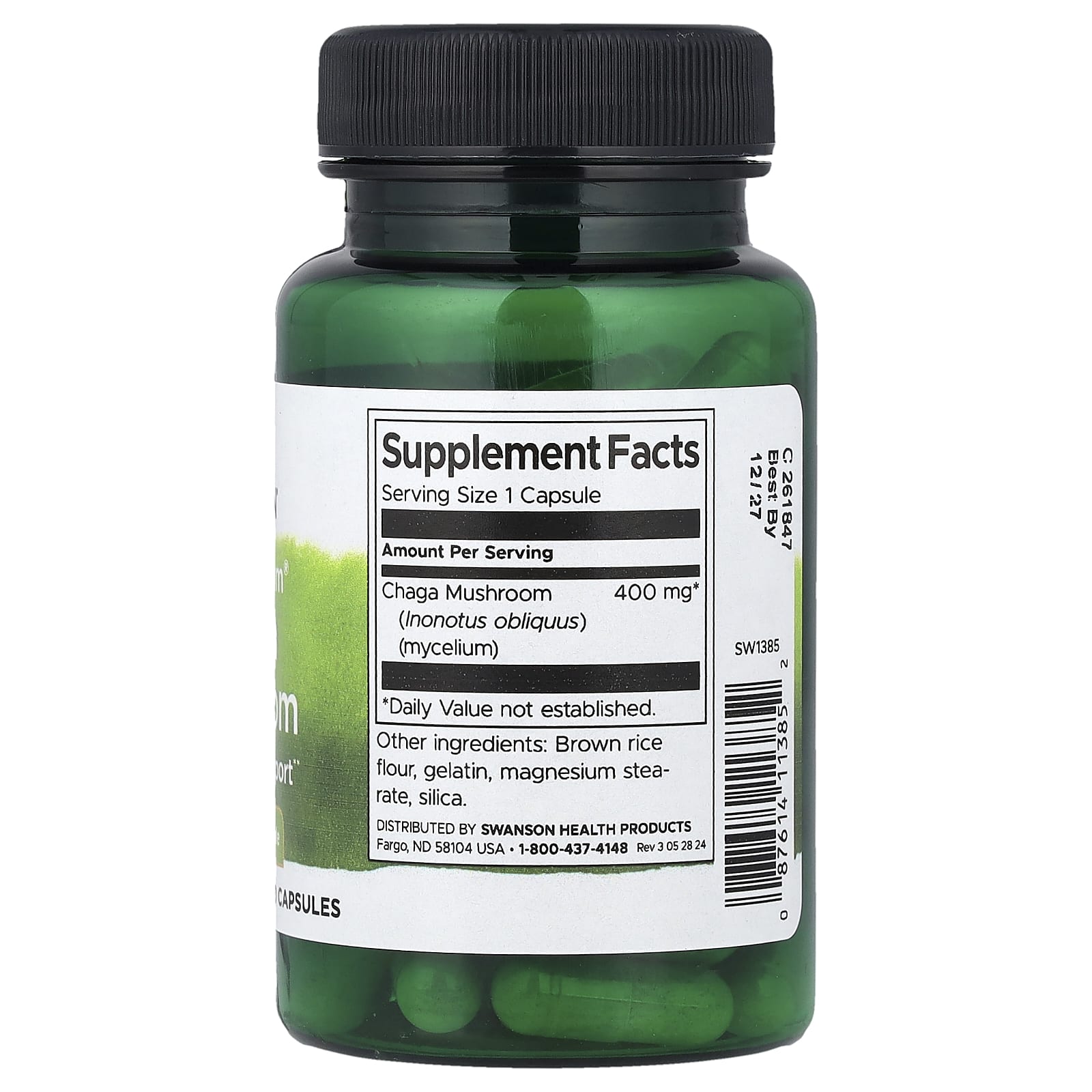 Swanson, Full Spectrum® Chaga Mushroom, 400 mg, 60 Capsules