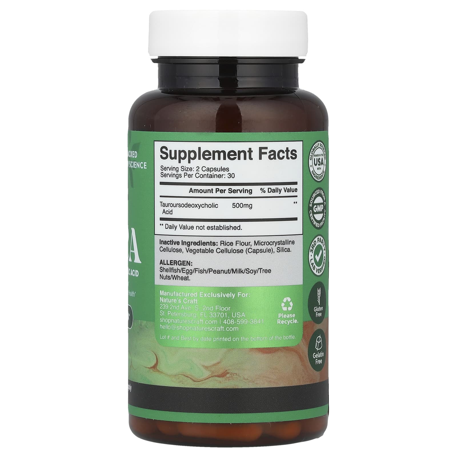 Nature's Craft, TUDCA, 60 Capsules (250 mg per Capsule)