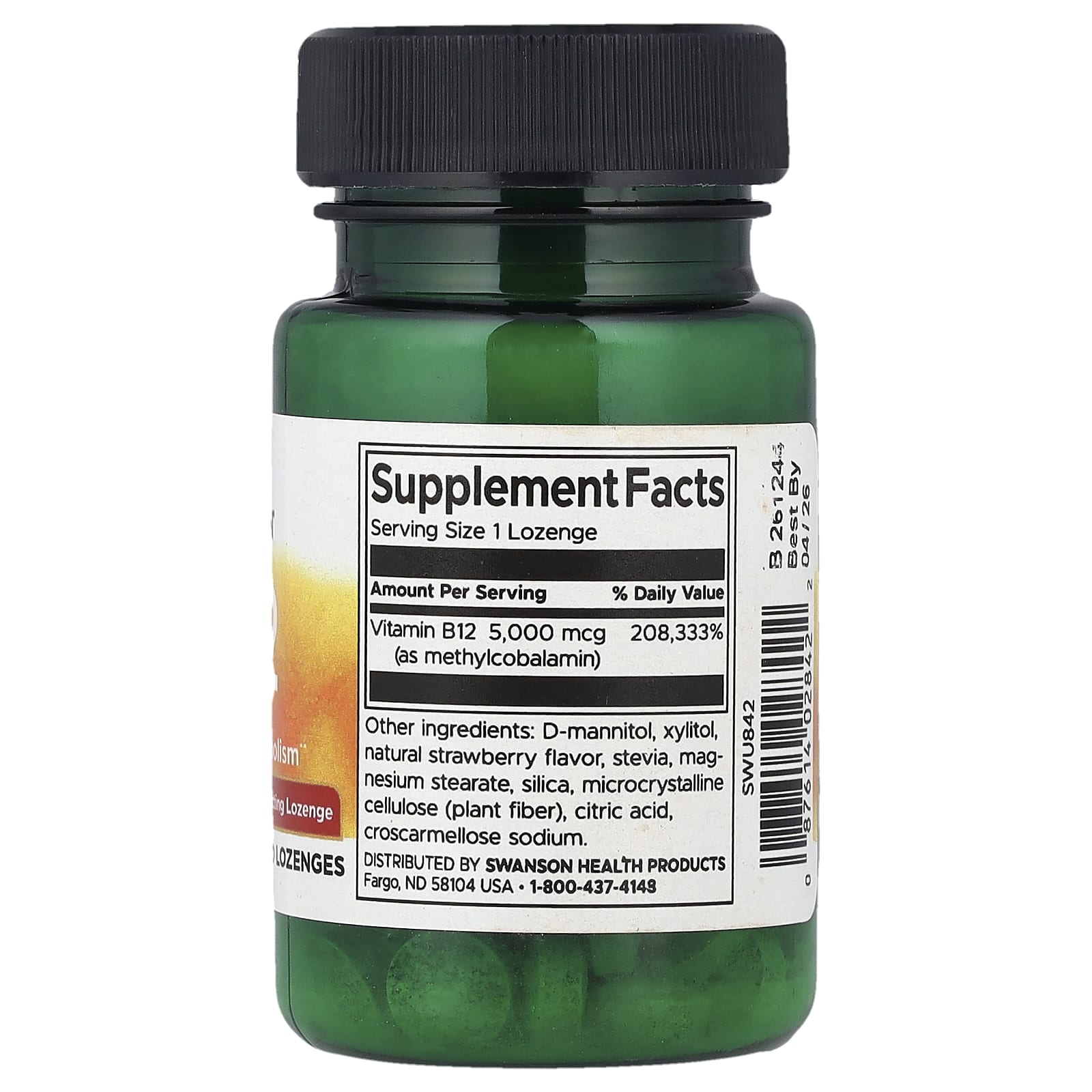 Swanson, Vitamin B12, 60 Lozenges (5,000 mcg per Lozenge)