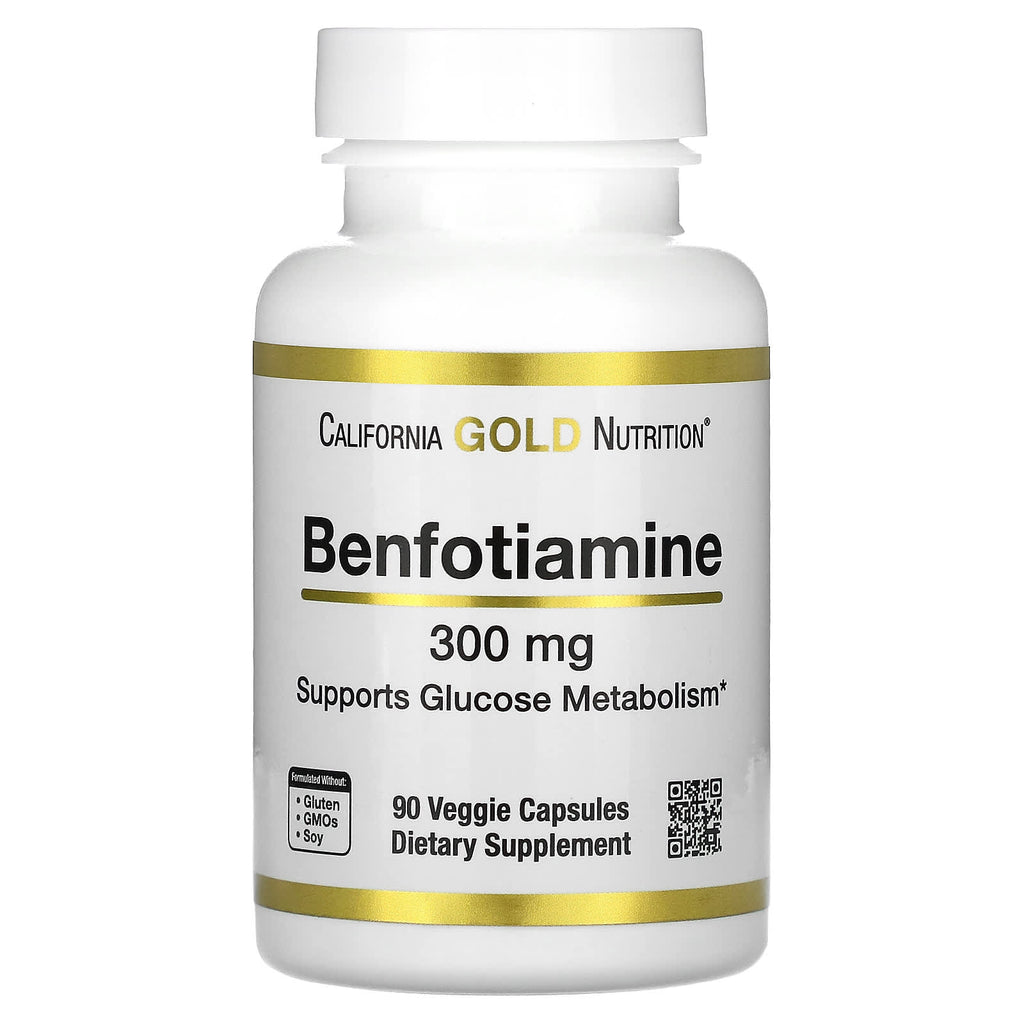 California Gold Nutrition, Benfotiamine, 300 mg, 90 Veggie Capsules