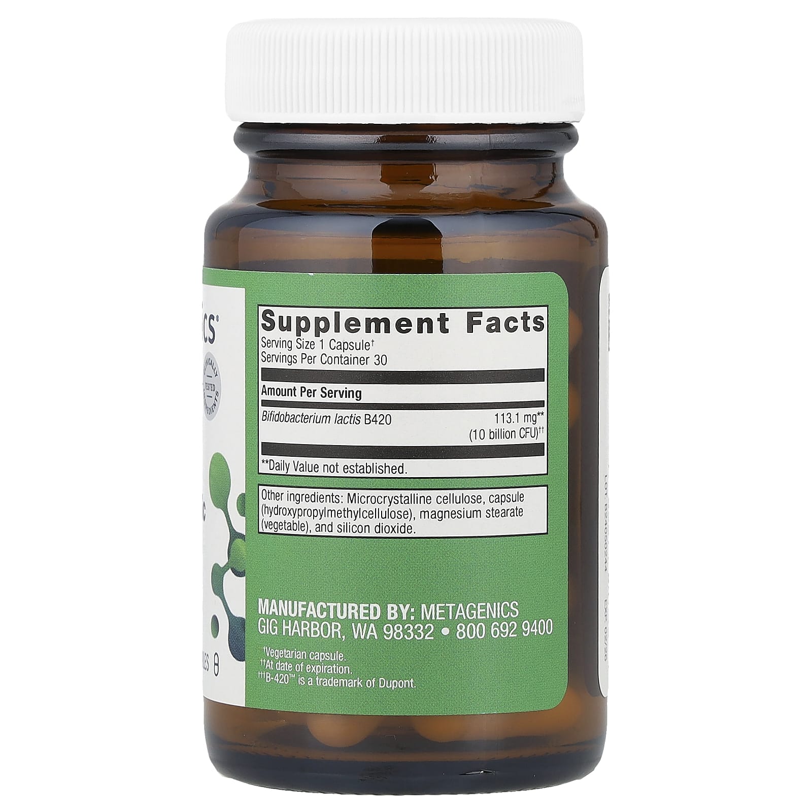 Metagenics, UltraFlora® Control Probiotic, 113.1 mg (10 Billion CFU), 30 Capsules