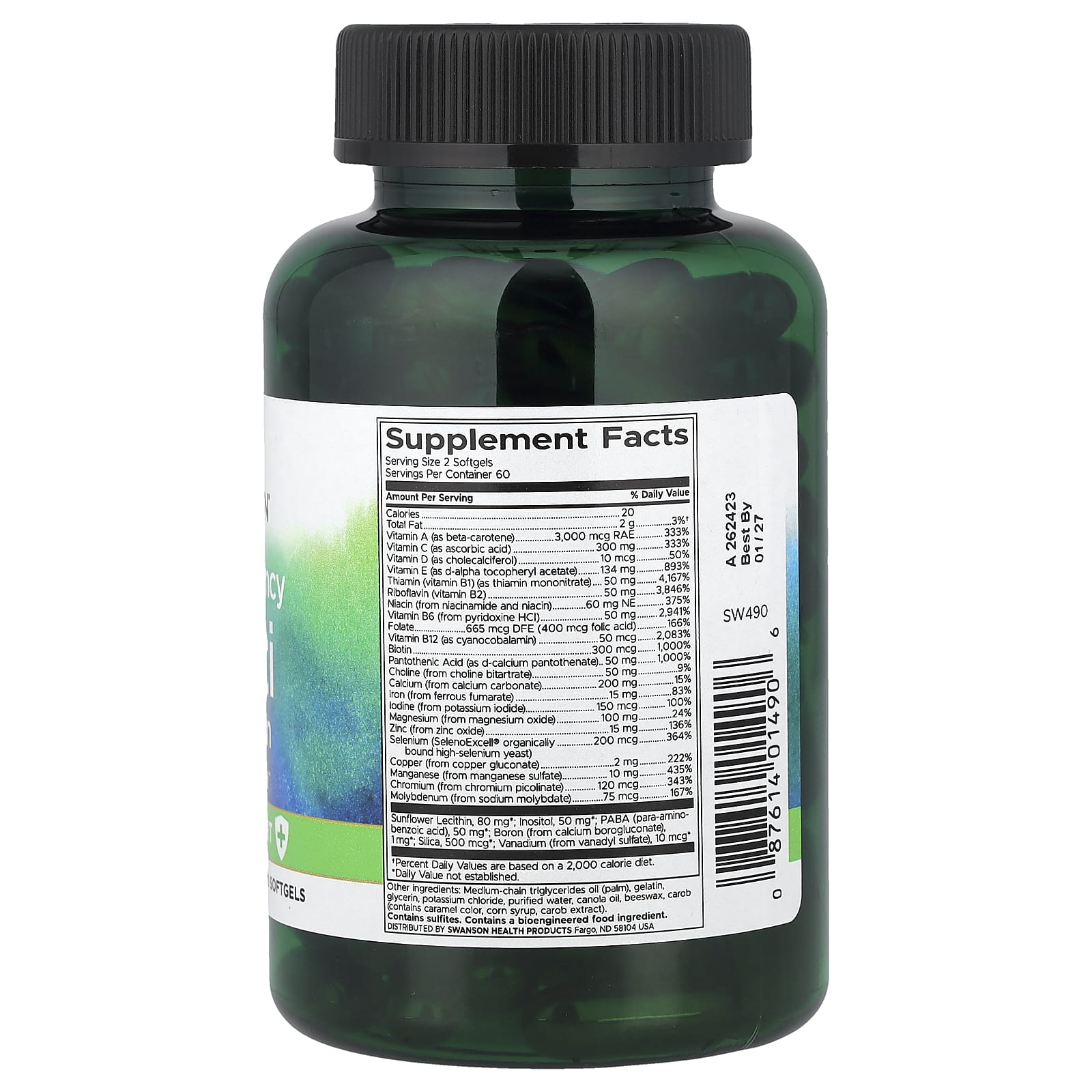 Swanson, Multi With Iron, High Potency, 120 Softgels