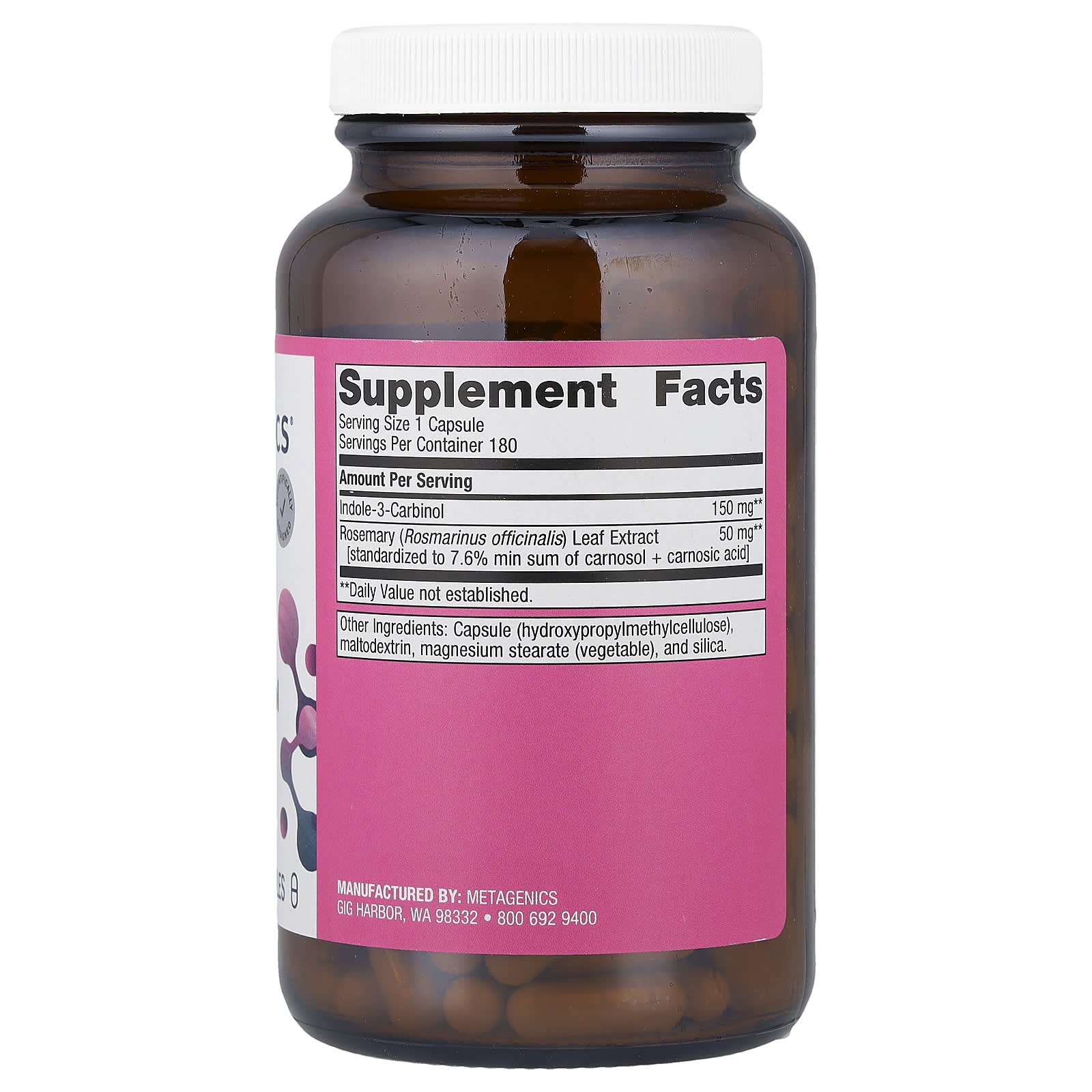 Metagenics, Women's Health, Indole-3-Carbinol, 180 Capsules