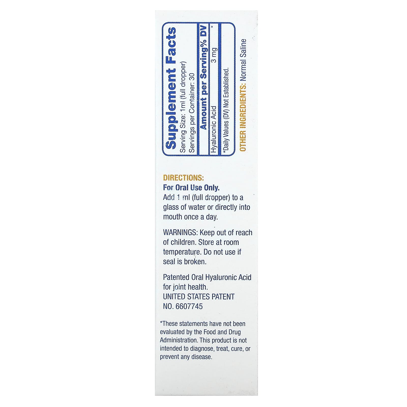 Hyalogic, Hyaluronic Acid For Joint, Skin & Eyes, Synthovial Seven, 1 oz (30 ml)