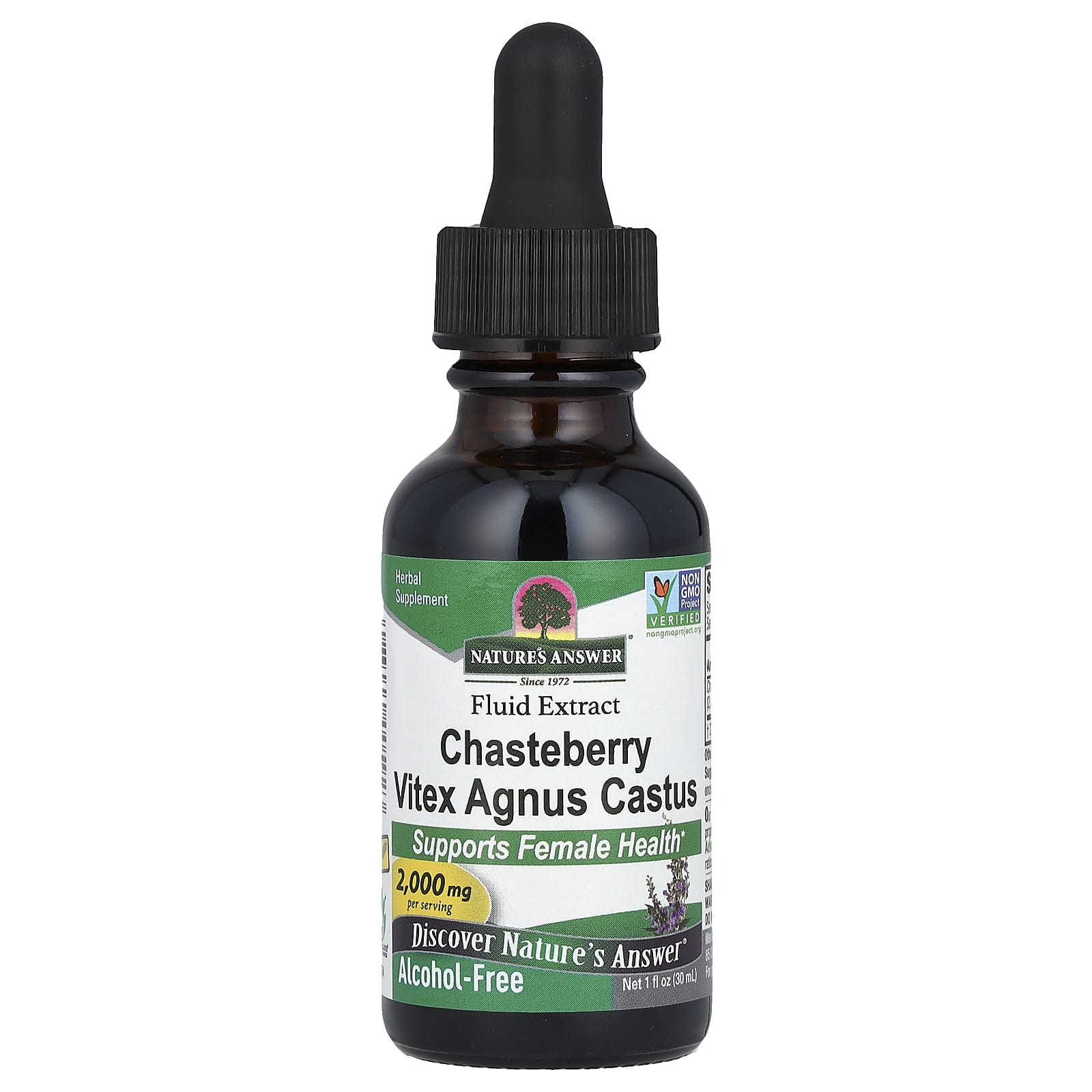 Nature's Answer, Chasteberry Vitex Agnus Castus, Fluid Extract, Alcohol-Free, 2,000 mg, 1 fl oz (30 ml)