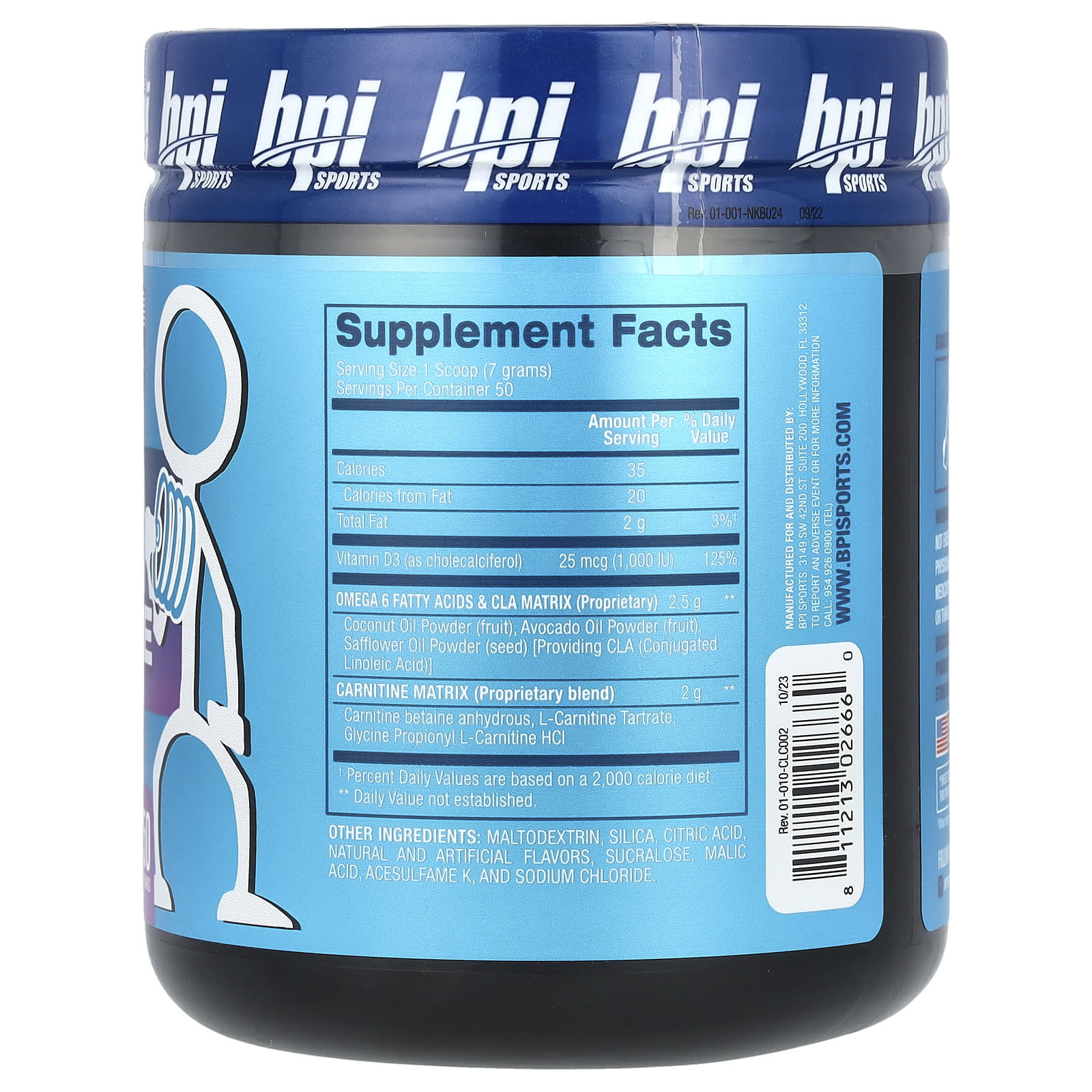 BPI Sports, CLA + Carnitine, Snow Cone, 12.34 oz (350 g)