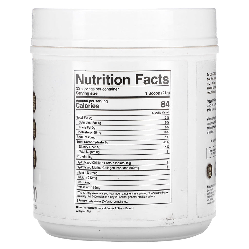 Divine Health, Dr. Colbert's Keto Zone, Collagen Powder, Dark Chocolate, 22.22 oz (630 g)