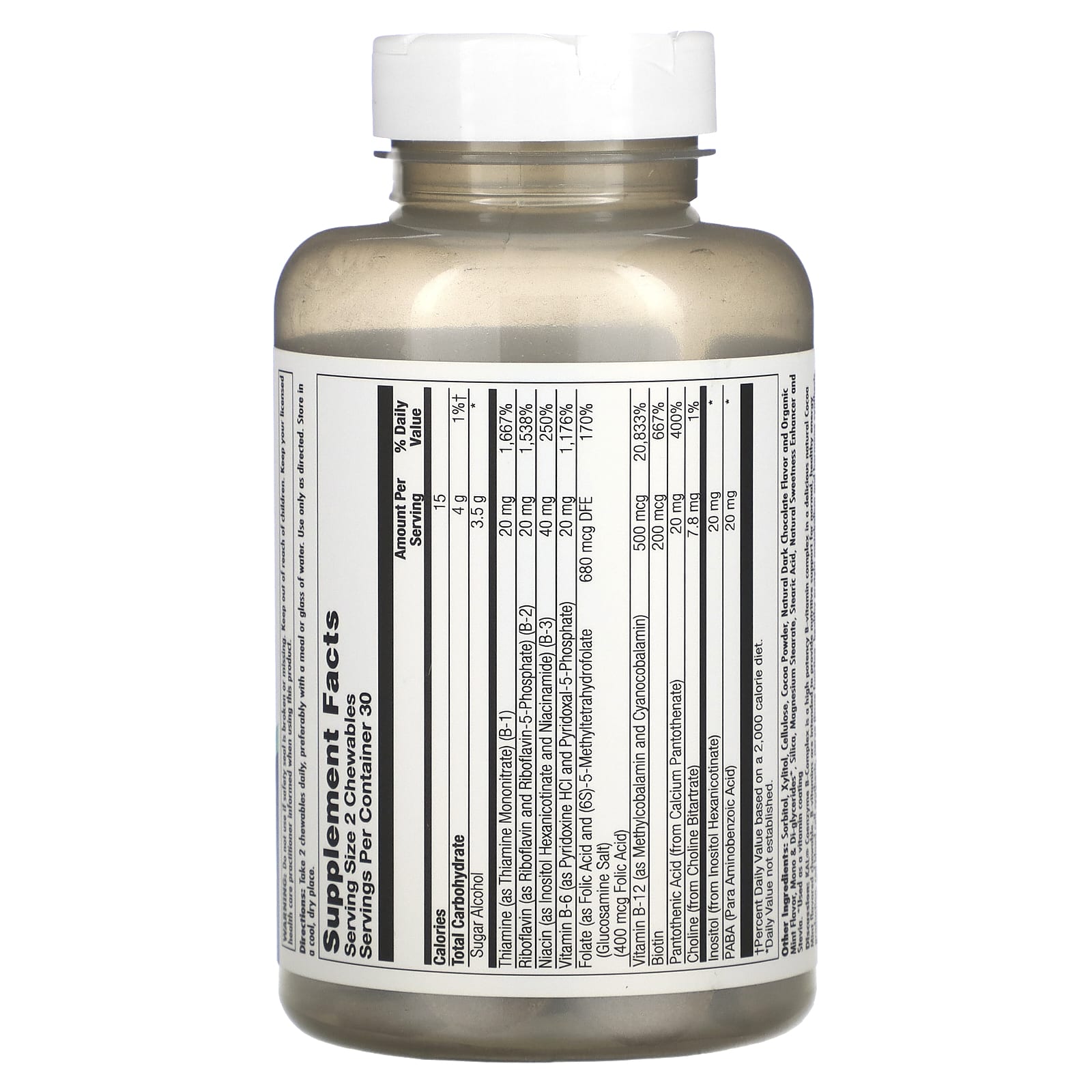 KAL, Coenzyme B-Complex, Cocoa Mint, 60 Chewables