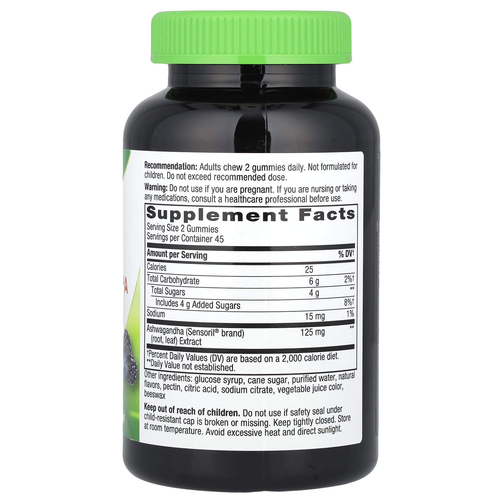 Nature's Way, Ashwagandha Gummy, Berry, 90 Gummies (62.5 mg per Gummy)
