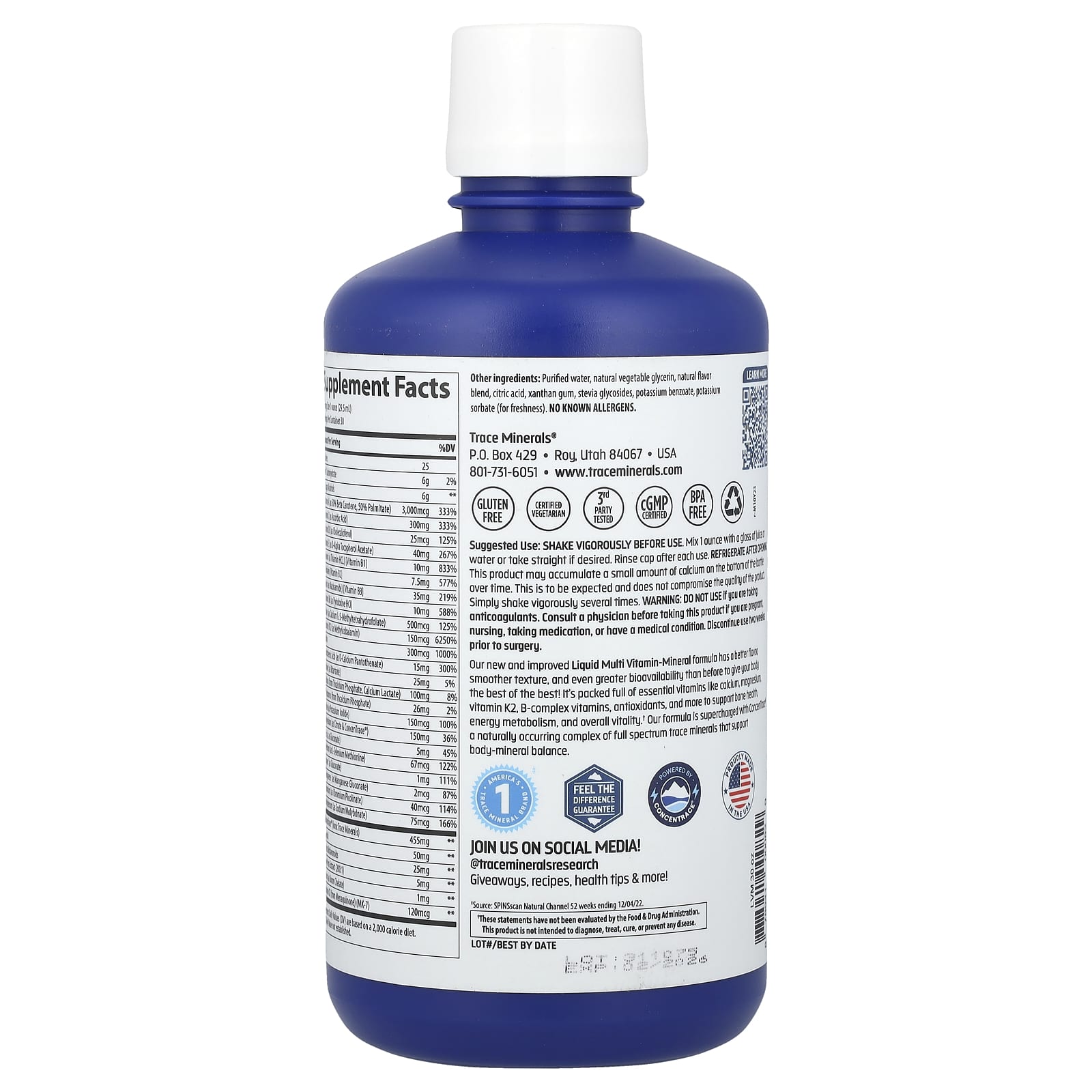 Trace, Liquid Multi Vitamin-Mineral, For Men & Women, Orange Mango, 30 fl oz (887 ml)