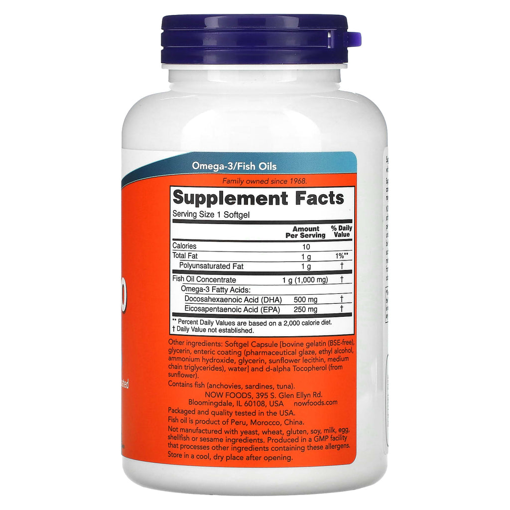 NOW Foods, DHA-500 Fish Oil, 180 Softgels